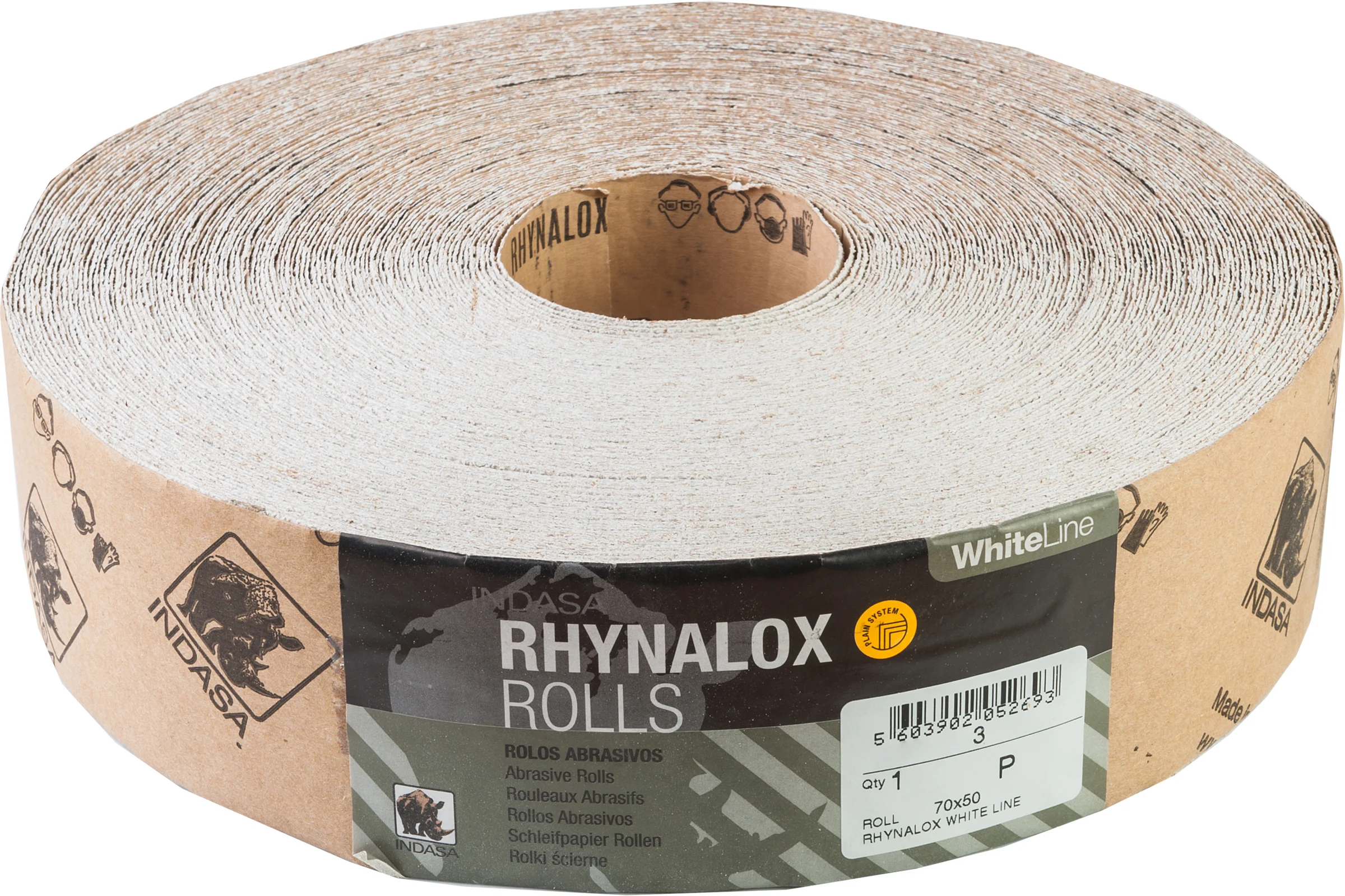 Рулон RHYNALOX (70 мм; 50 м; Р80) INDASA 00086