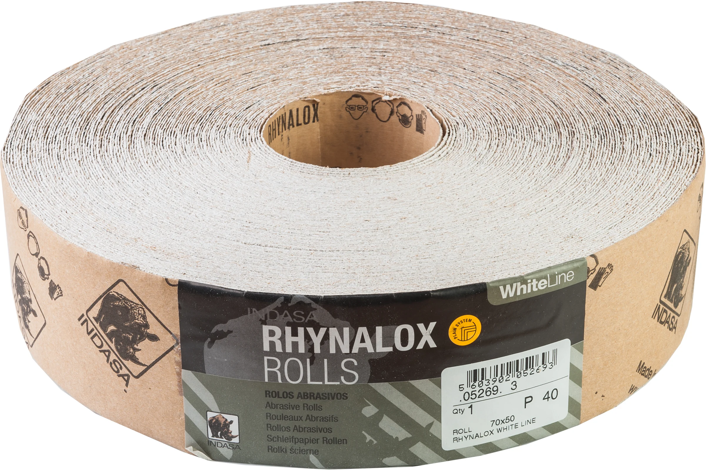 Рулон RHYNALOX (70 мм; 50 м; Р40) INDASA 05269