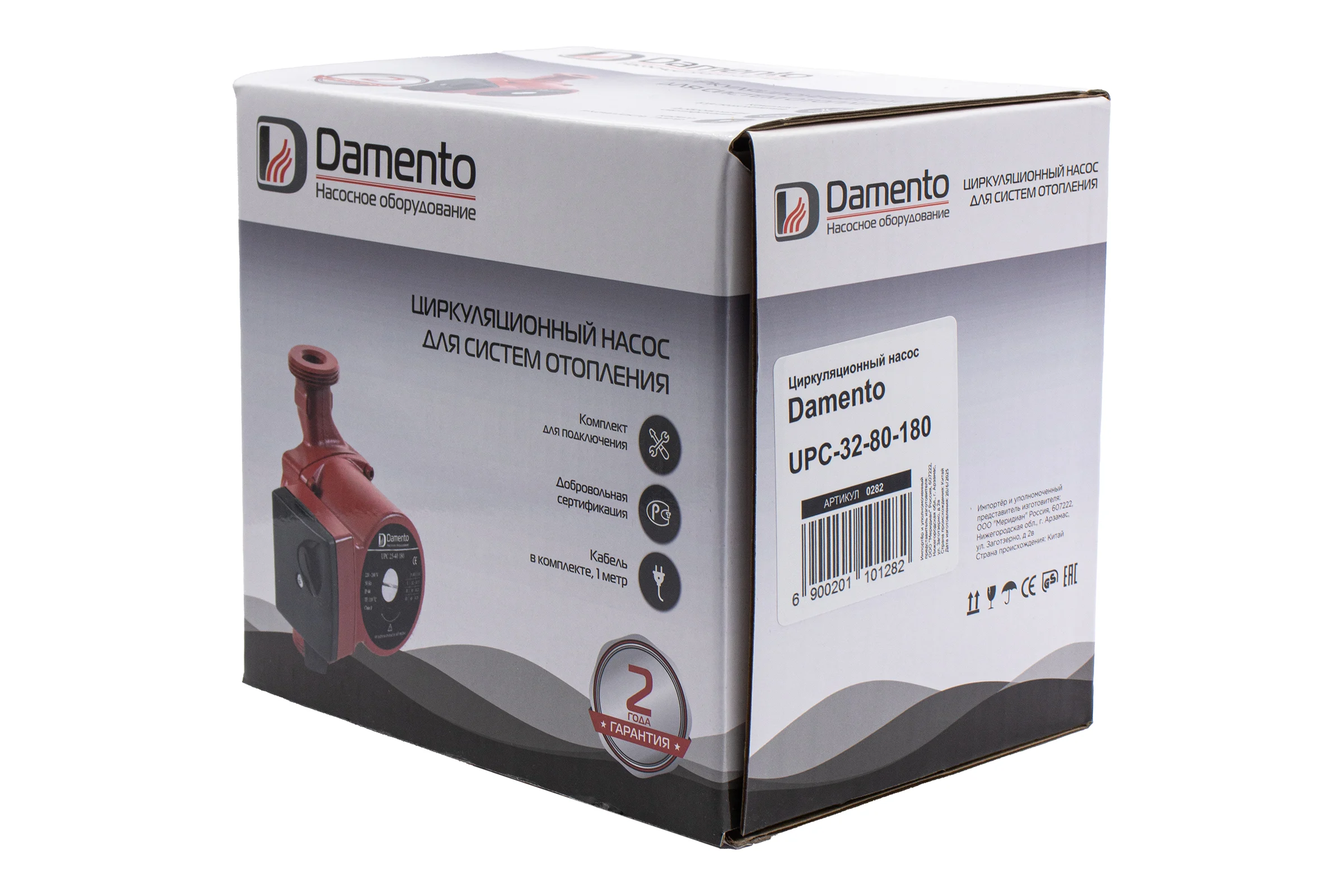 Насос циркуляционный Damento UPC 32-80, 180мм, напор 8м, 245 Вт, подключение 1 1/4" (1/4) 0282