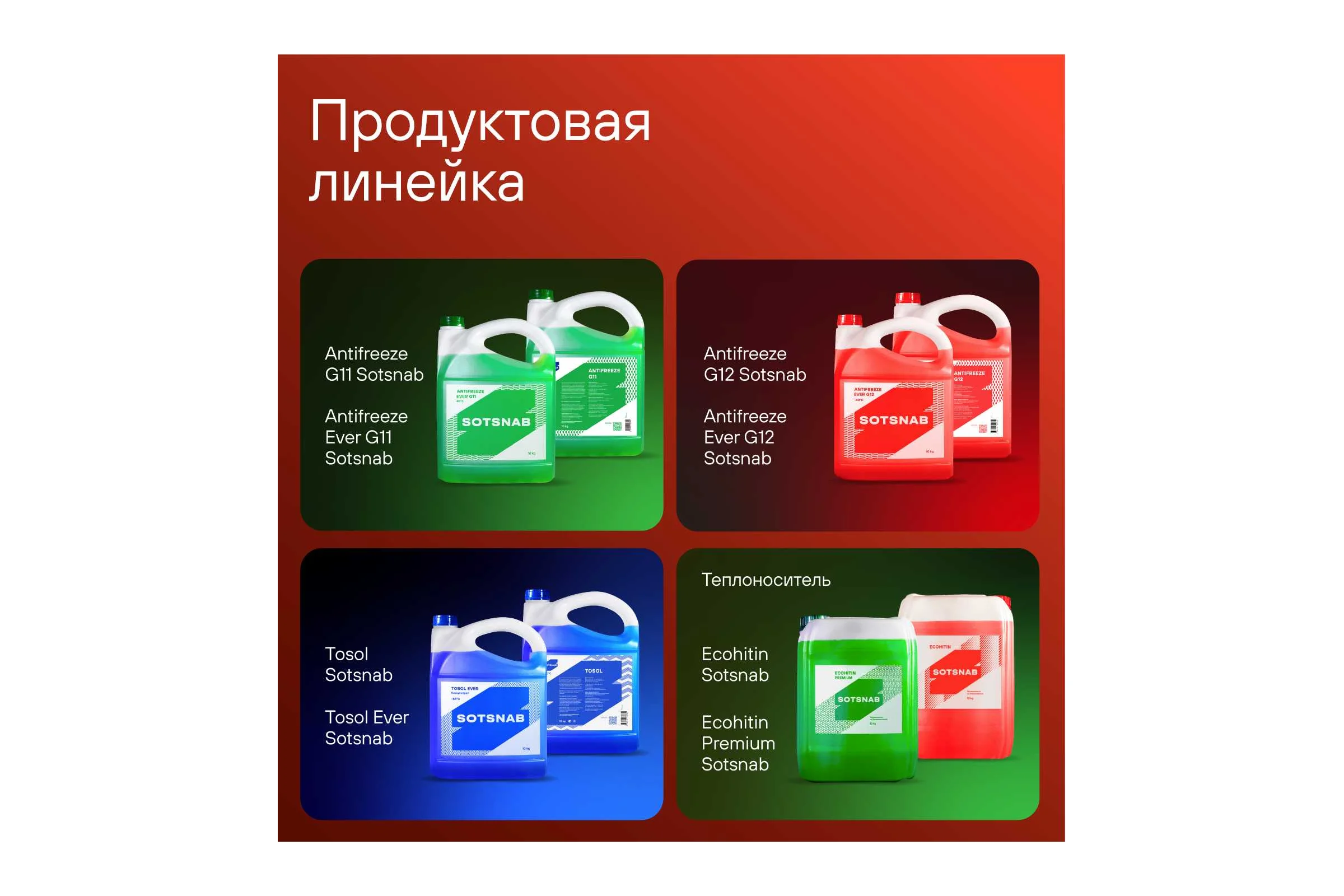 Теплоноситель SotSnab СОТСНАБ Экохитин -30 на основе этиленгликоля 10 кг ТЭКрас-30.10