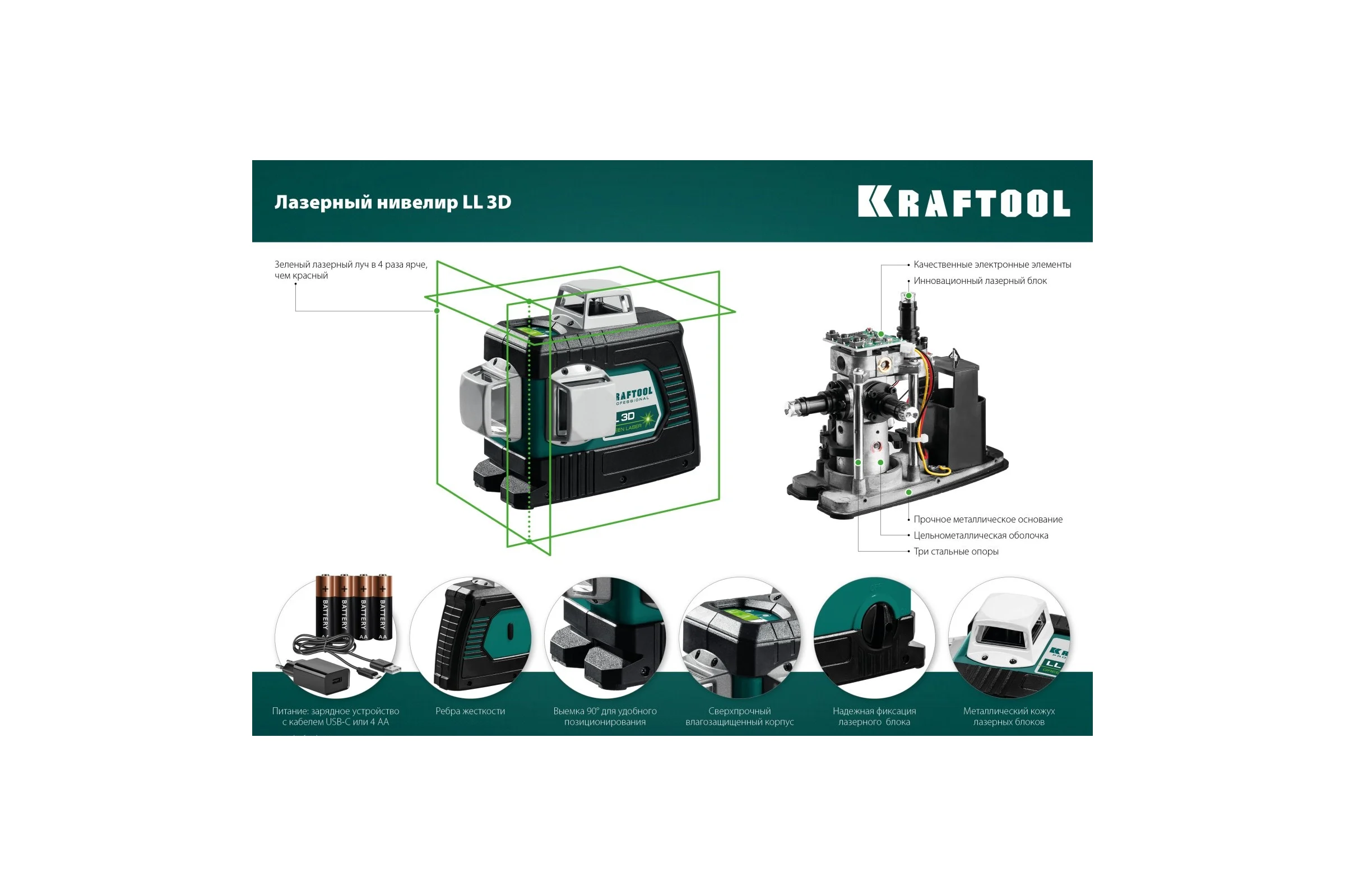 Лазерный нивелир KRAFTOOL LL 3D 34641