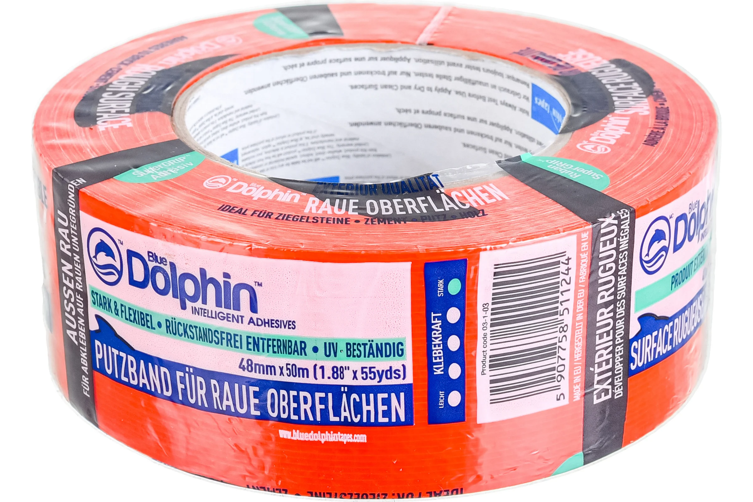 Малярная штукатурная лента для наружных работ Blue Dolphin Exterior Tape 48мм х 50м 03-1-03-EN BDN