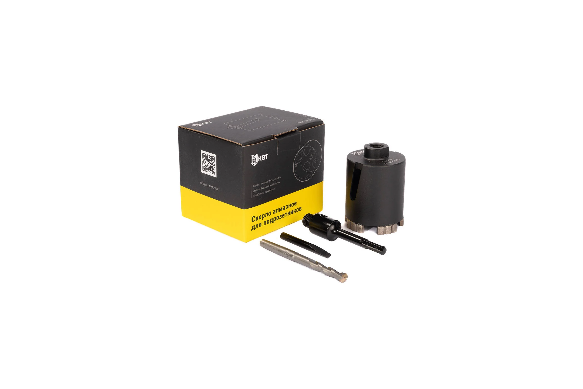 Коронка КВТ SF 68/65 мм, 5T с Адаптером КВТ SDS-Plus серия ПРОФИ 102560