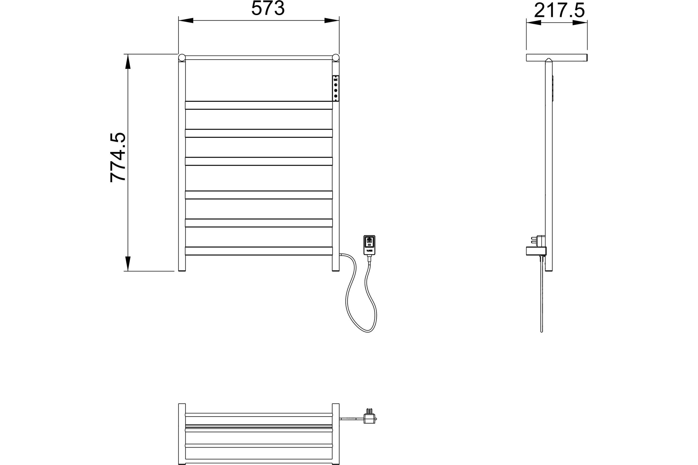 Электрический полотенцесушитель Wonzon & Woghand черный матовый WW-A403-MB