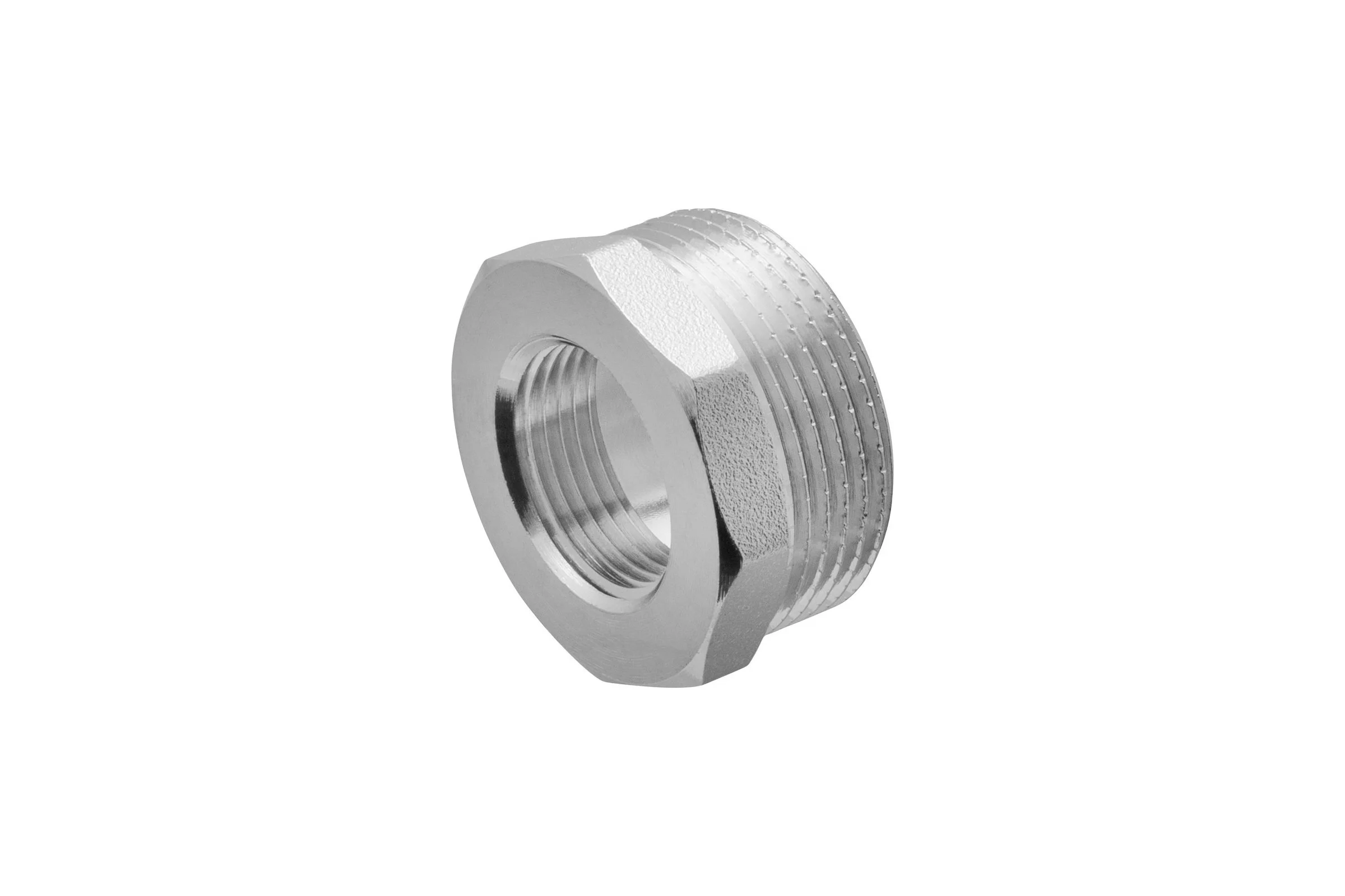Футорка 1.1/4" х 3/4" сантехническая MPF переходник латунная никелированная наружная-внутренняя резьба ИС.072208