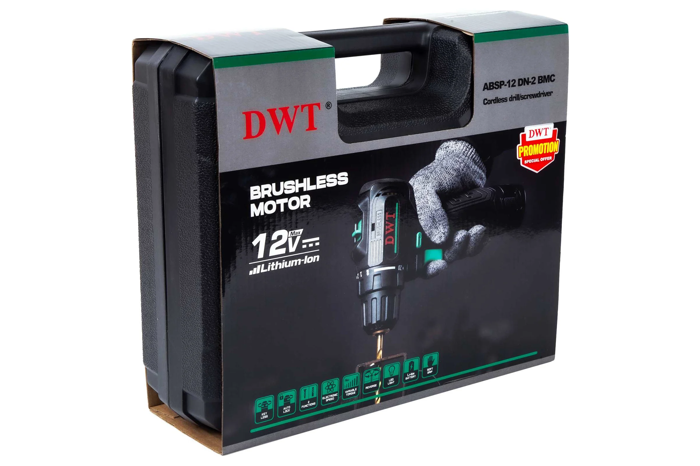 Бесщеточная аккумуляторная дрель-шуруповерт DWT ABSP-12 DN-2 BMC