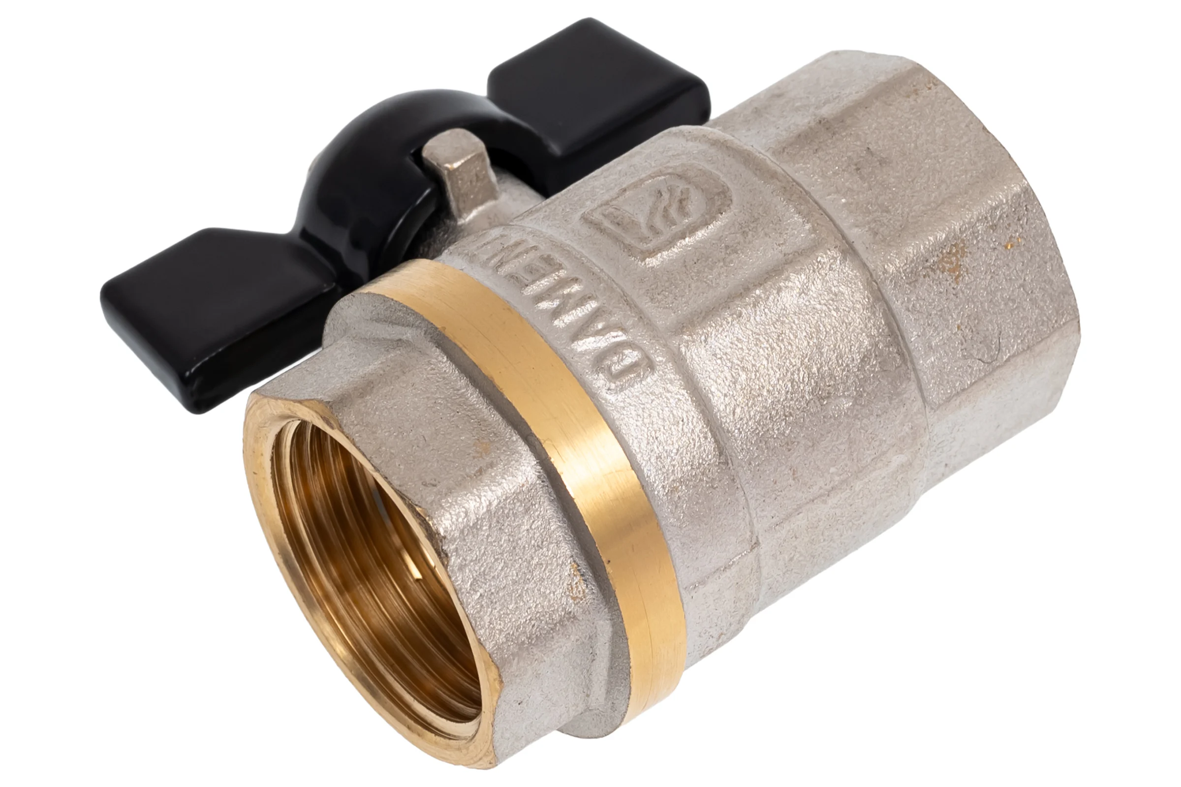 Кран шаровой Damento 3/4" В-В, бабочка, гайка-гайка 001920