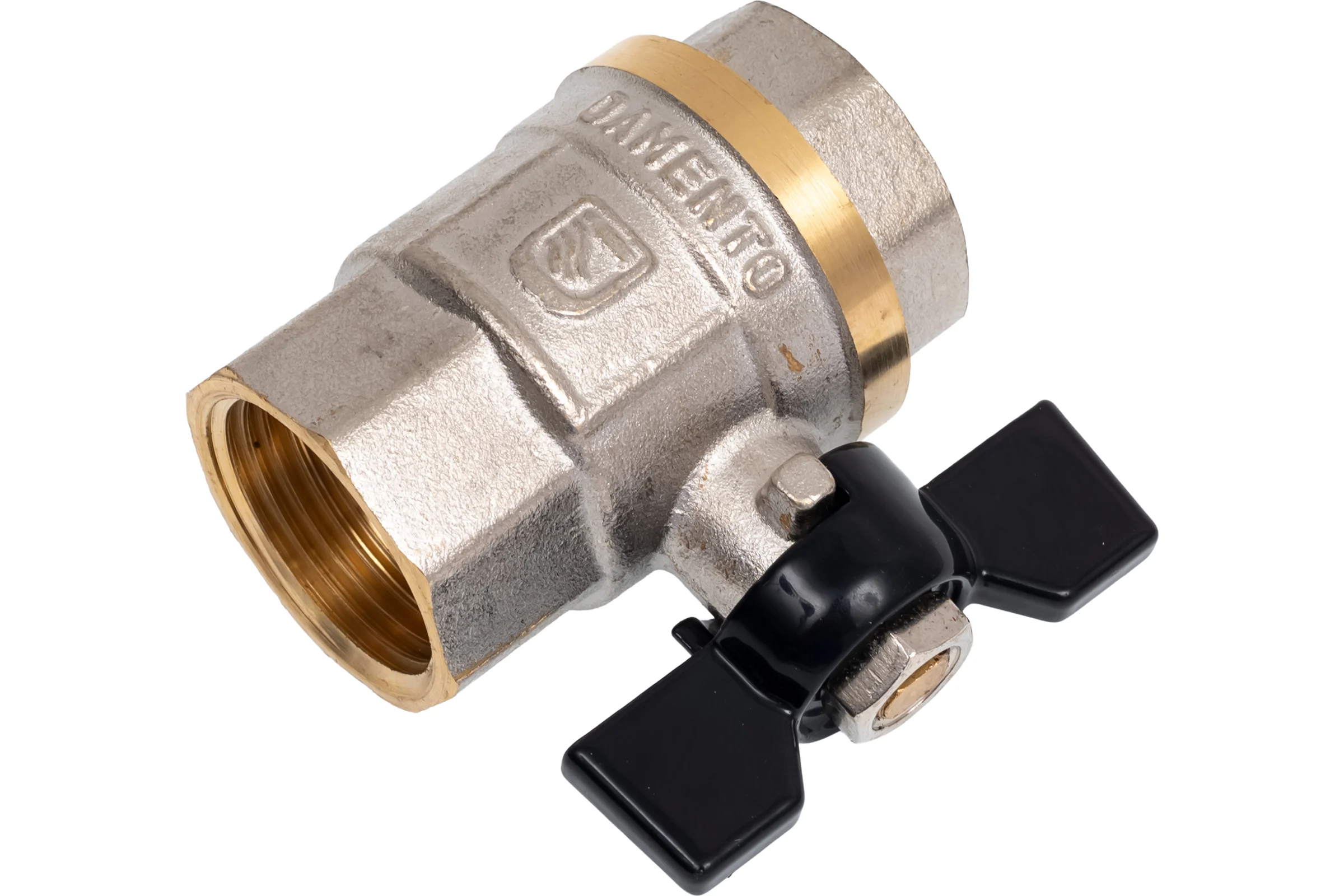 Кран шаровой Damento 3/4" В-В, бабочка, гайка-гайка 001920