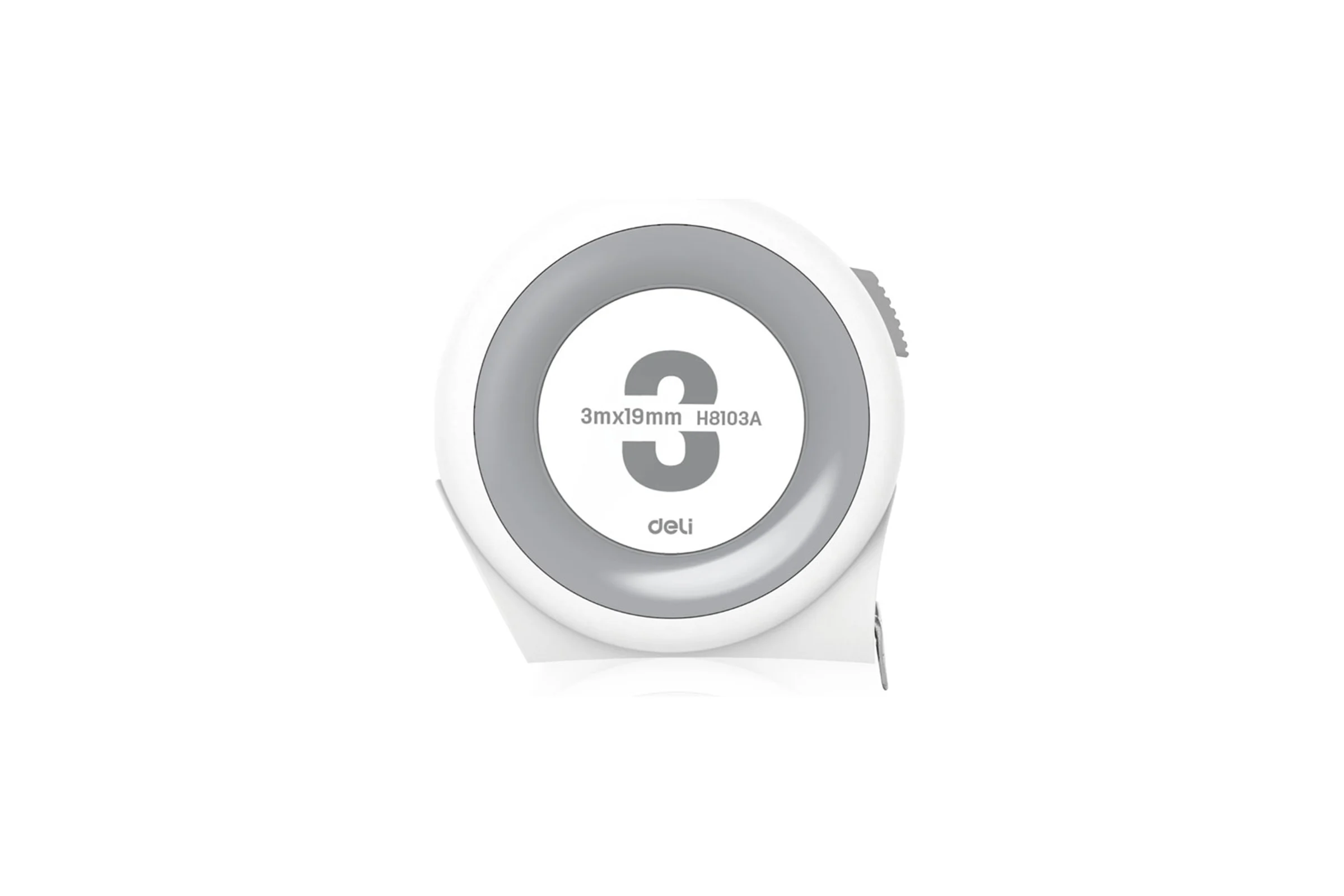 Рулетка DELI Home Series White H8103A 3м х 19мм (Эксклюзивный дизайн, софттач пластик, клипса, ремешок, подарочная упаковка) 177181