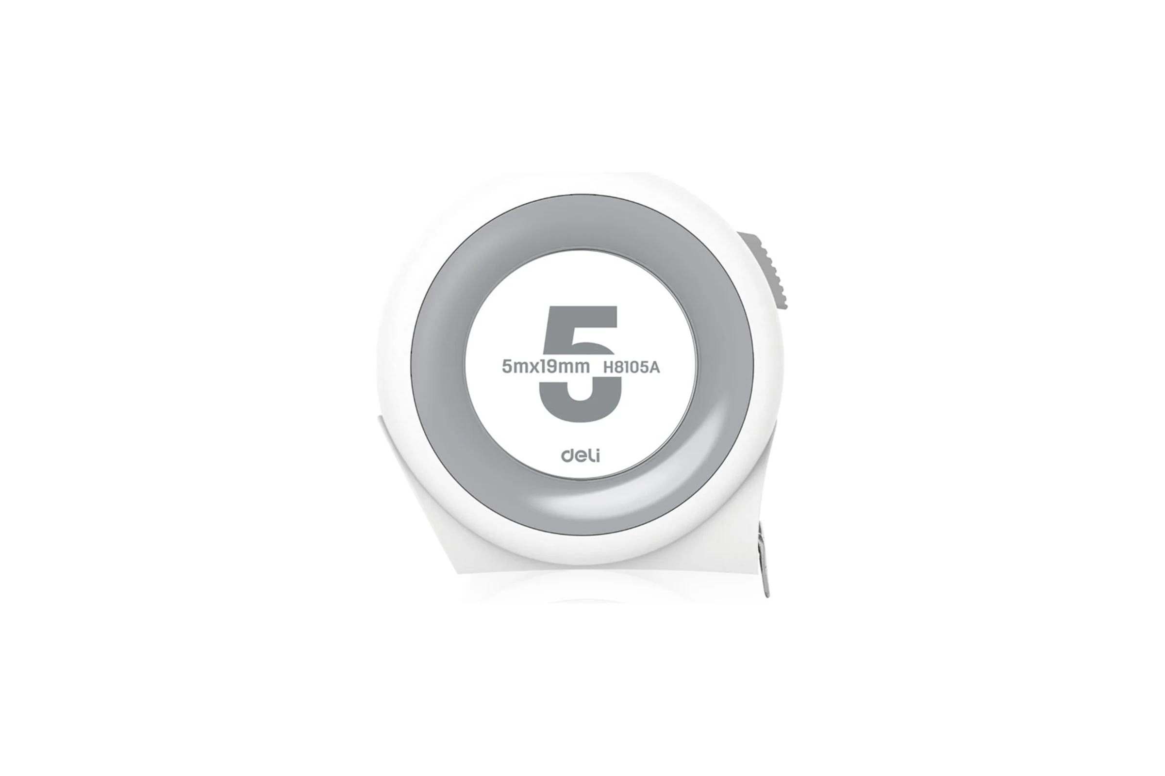 Рулетка DELI Home Series White H8105A 5м х 19мм (Эксклюзивный дизайн, софттач пластик, клипса, ремешок, подарочная упаковка) 177184