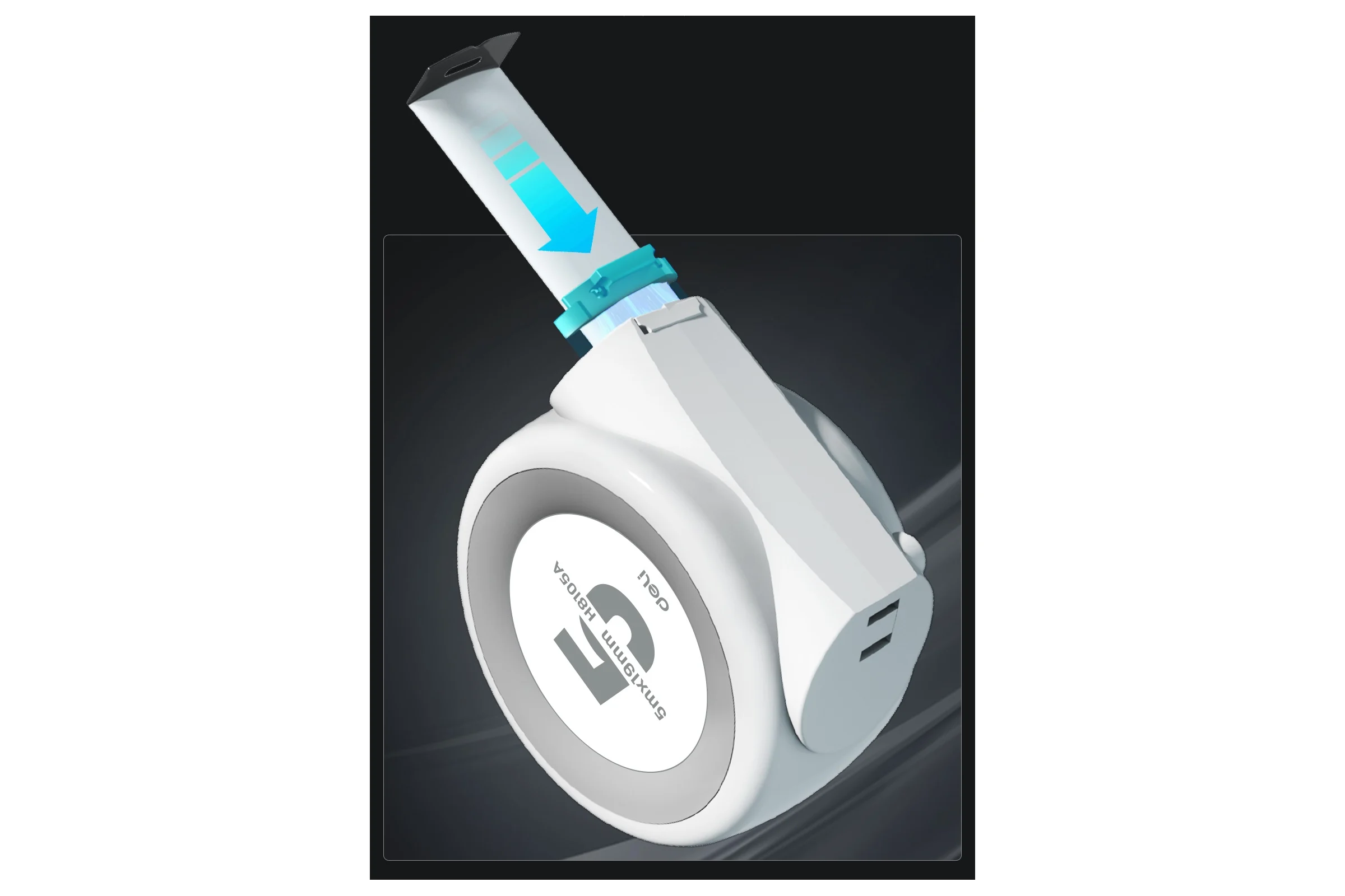 Рулетка DELI Home Series White H8105A 5м х 19мм (Эксклюзивный дизайн, софттач пластик, клипса, ремешок, подарочная упаковка) 177184
