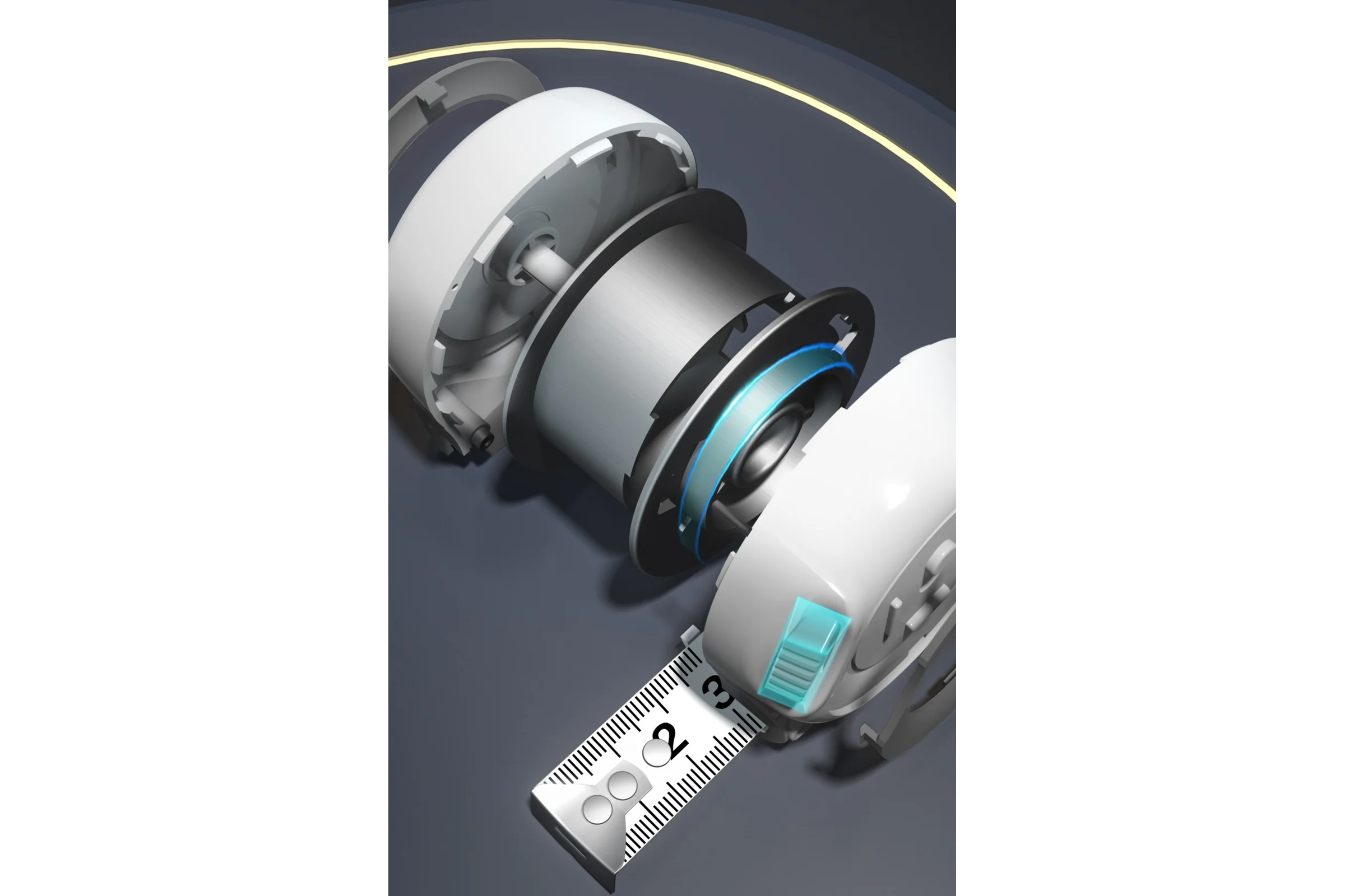 Рулетка DELI Home Series White H8105A 5м х 19мм (Эксклюзивный дизайн, софттач пластик, клипса, ремешок, подарочная упаковка) 177184