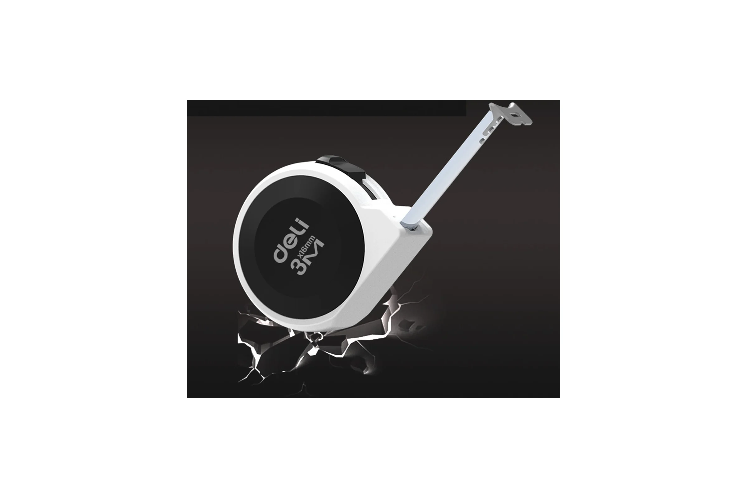 Рулетка DELI Home Series White H8003B 3м х 16мм (Эксклюзивный дизайн, софттач пластик, подарочная упаковка) 177187