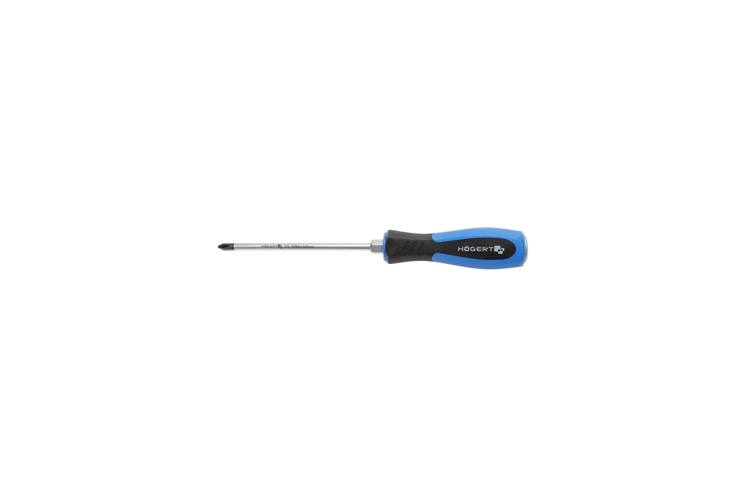 Отвертка с прямым шлицем HOEGERT TECHNIK PH2 125 мм, ударная CrV HT1S072 17779930