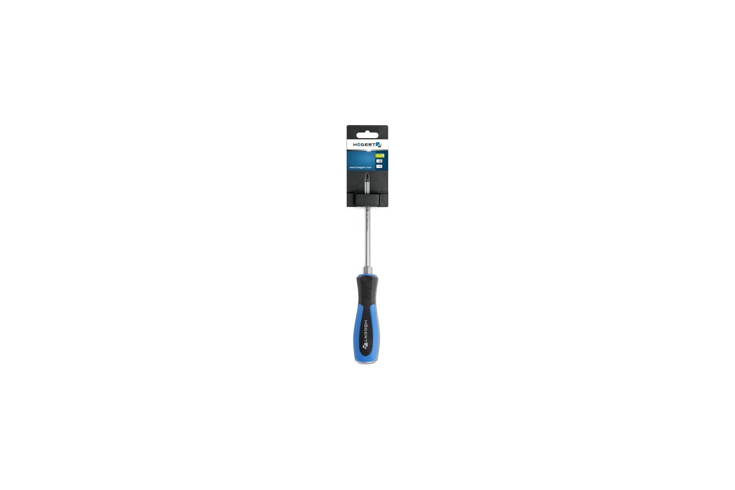 Отвертка с прямым шлицем HOEGERT TECHNIK PH2 125 мм, ударная CrV HT1S072 17779930