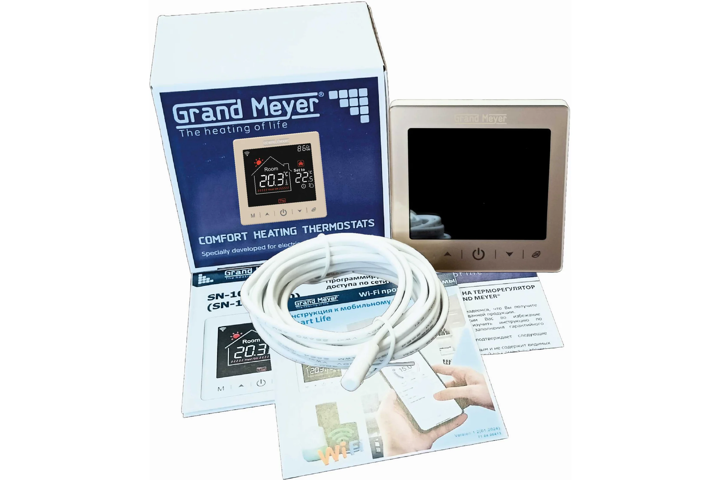 Терморегулятор Grand Meyer Wi-Fi золотой SN-15