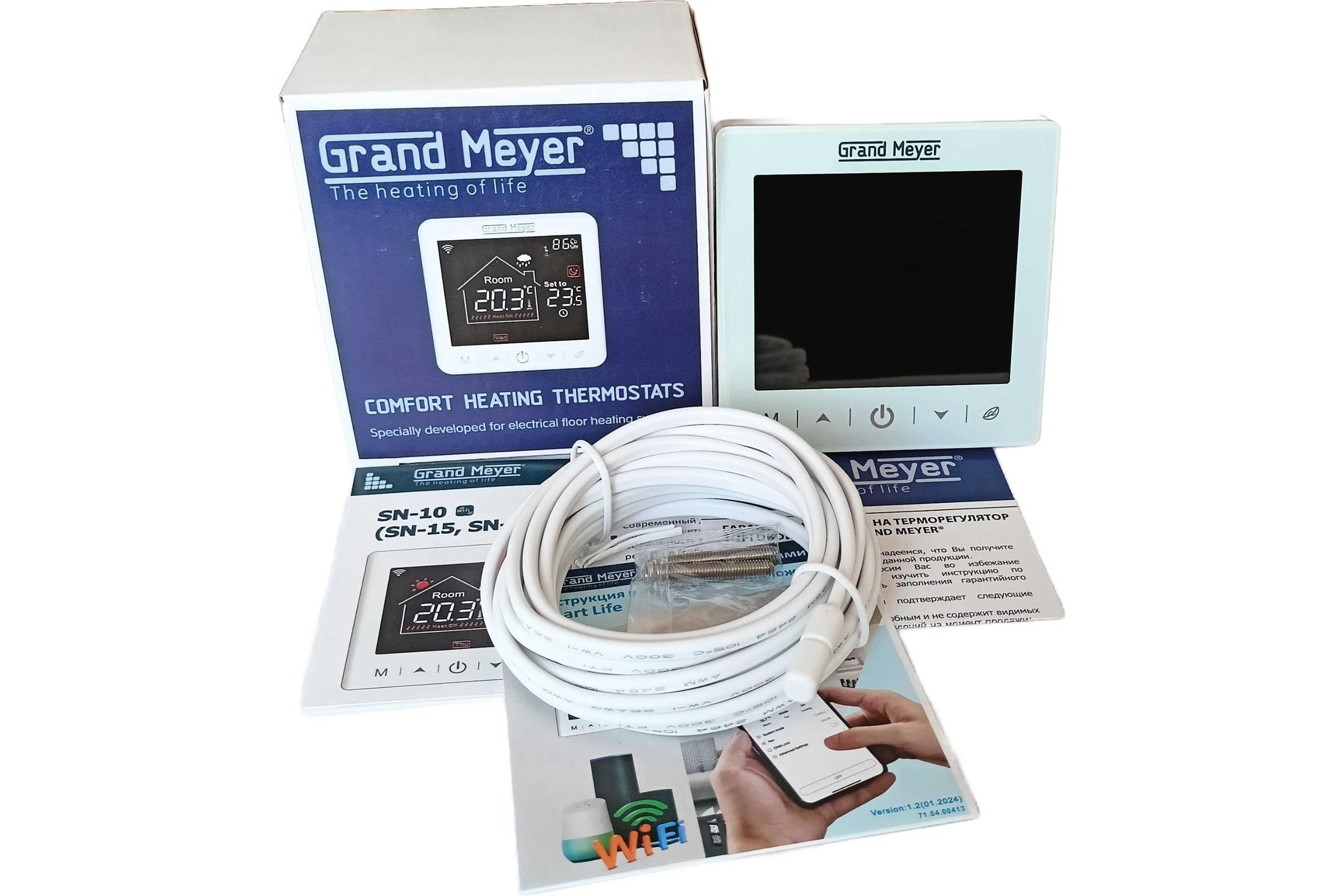 Терморегулятор Grand Meyer Wi-Fi белый SN-10