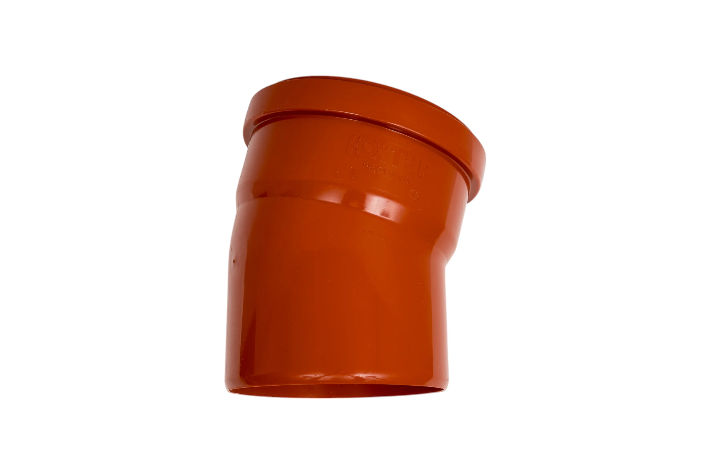 Отвод канализационный КОНТУР PP D110x15 ОРАНЖ 78400110100