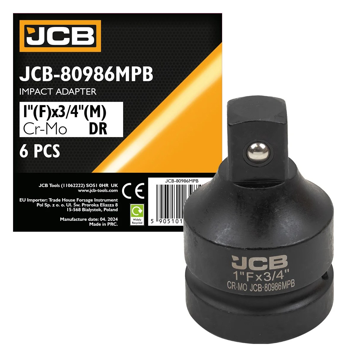 Адаптер-переходник ударный JCB 1(F) х 3/4(M) JCB-80986MPB(59506)