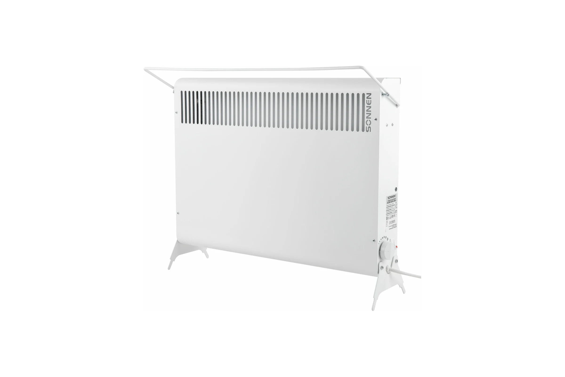 Обогреватель конвектор SONNEN MINI МП-1500.2, 1500Вт, вешалка, Х-нагревательный элемент, белый, 457631