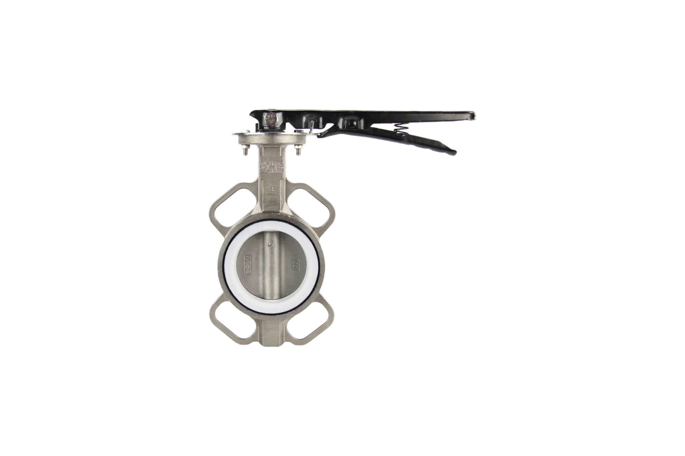 Дисковый поворотный затвор DN.ru 316L-316L-PTFE Ду100 Ру16 с рукояткой D050-01601