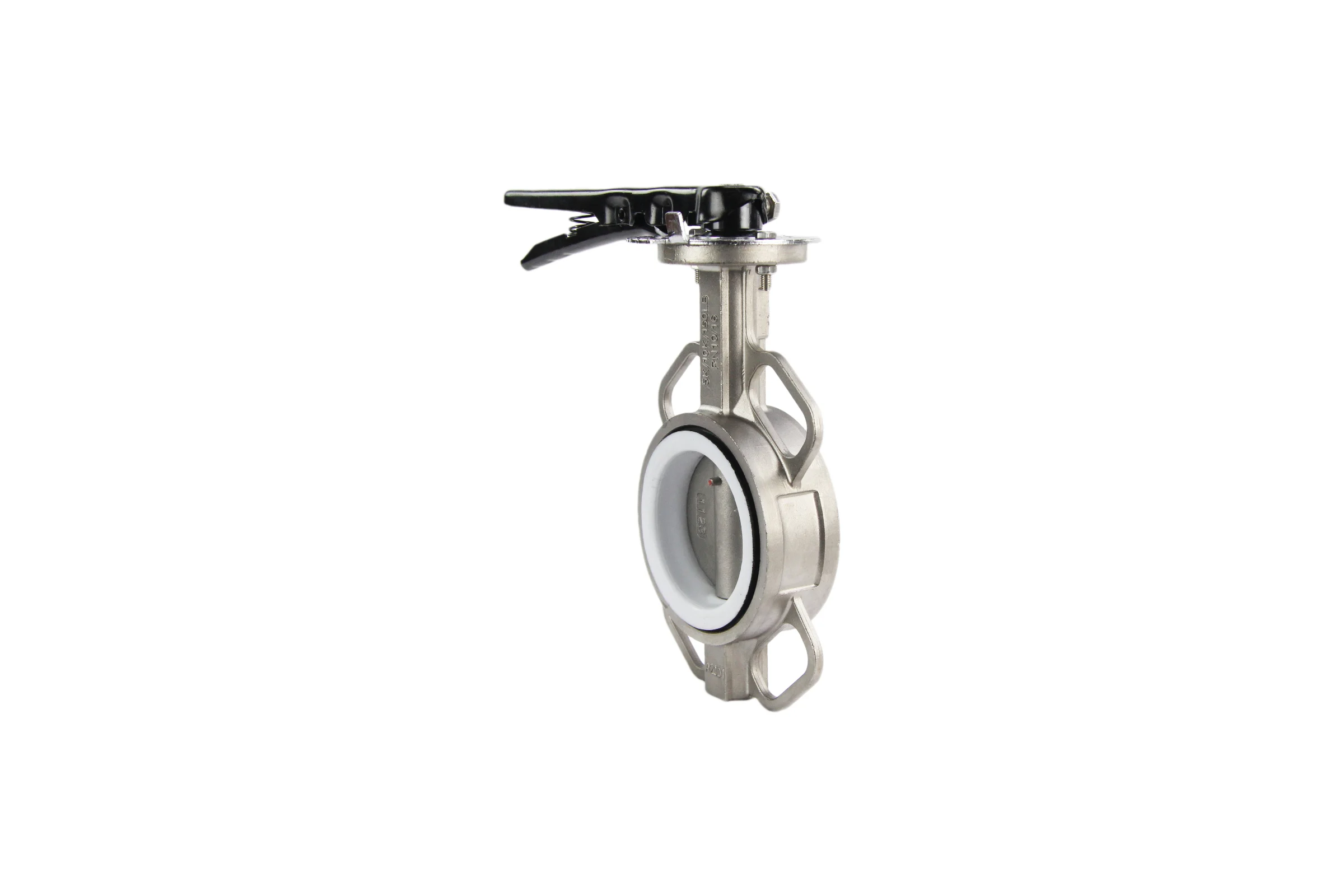 Дисковый поворотный затвор DN.ru 316L-316L-PTFE Ду100 Ру16 с рукояткой D050-01601