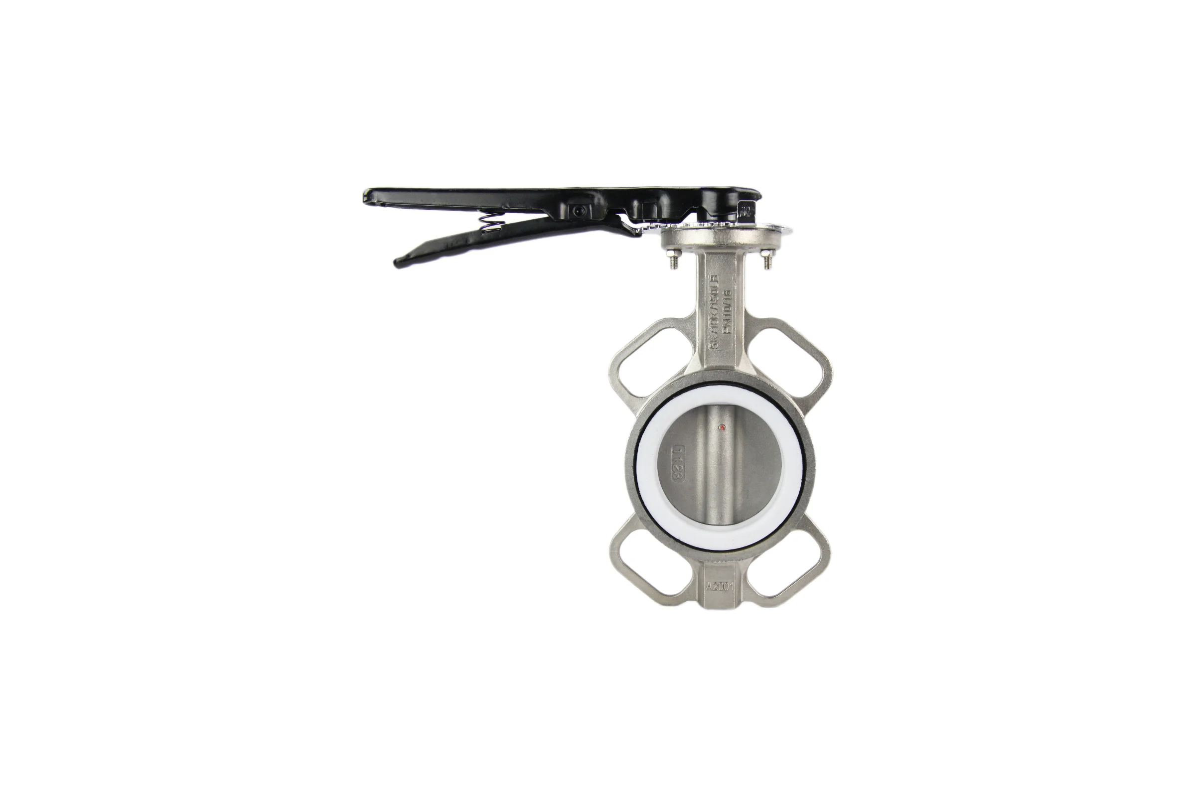 Дисковый поворотный затвор DN.ru 316L-316L-PTFE Ду100 Ру16 с рукояткой D050-01601