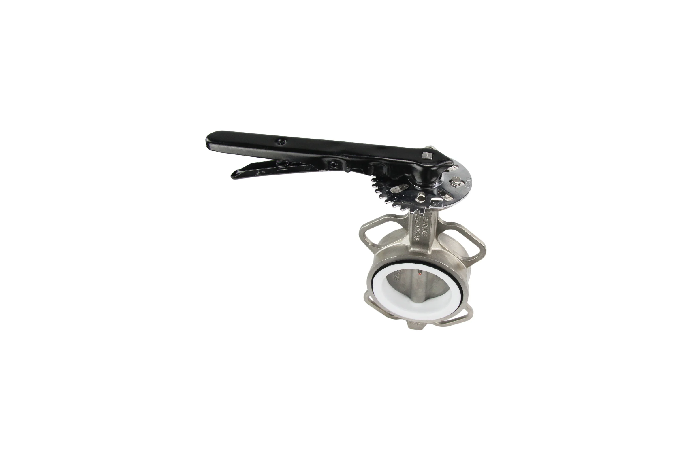 Дисковый поворотный затвор DN.ru 316L-316L-PTFE Ду100 Ру16 с рукояткой D050-01601