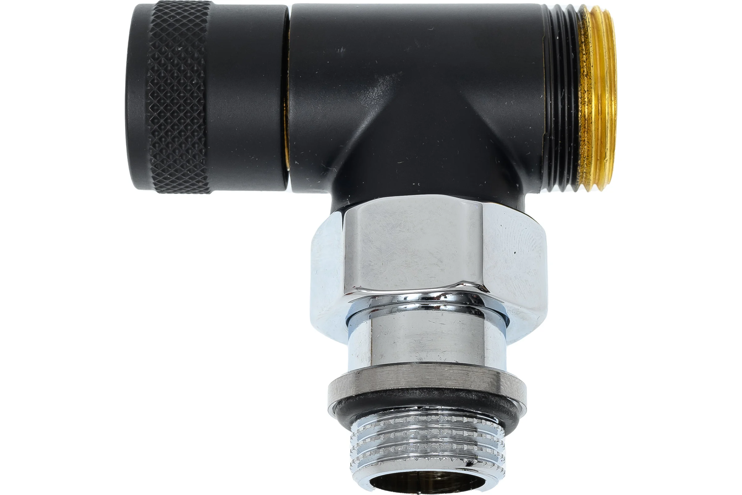 Угловой запорный вентиль SR Rubinetterie Tondera 1/2"х3/4" E, черный 0673-1500VCES