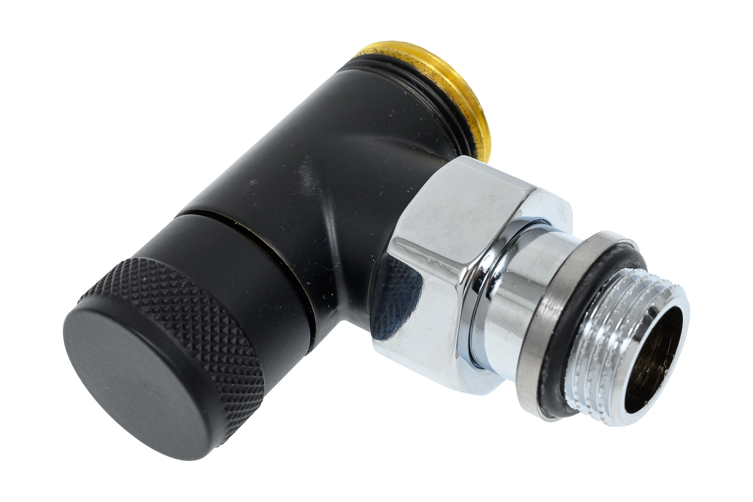 Угловой запорный вентиль SR Rubinetterie Tondera 1/2"х3/4" E, черный 0673-1500VCES