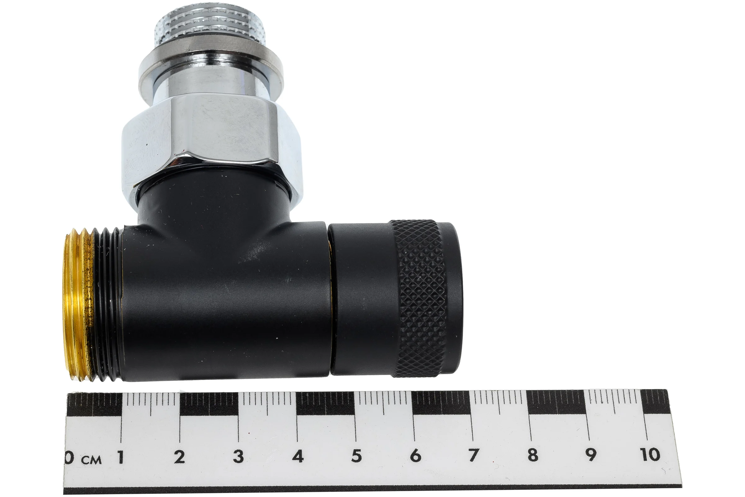 Угловой запорный вентиль SR Rubinetterie Tondera 1/2"х3/4" E, черный 0673-1500VCES