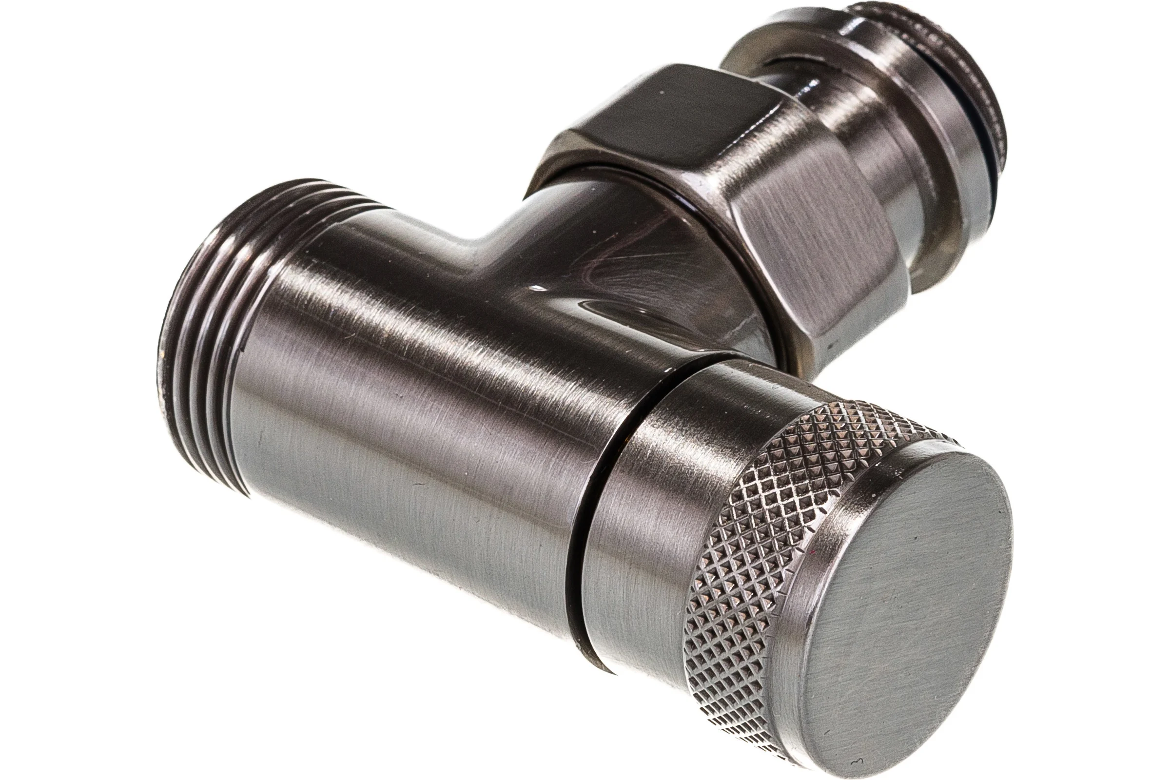 Угловой запорный вентиль SR Rubinetterie Tondera 1/2"х3/4" E, матовый никель 0673-1500NSE0