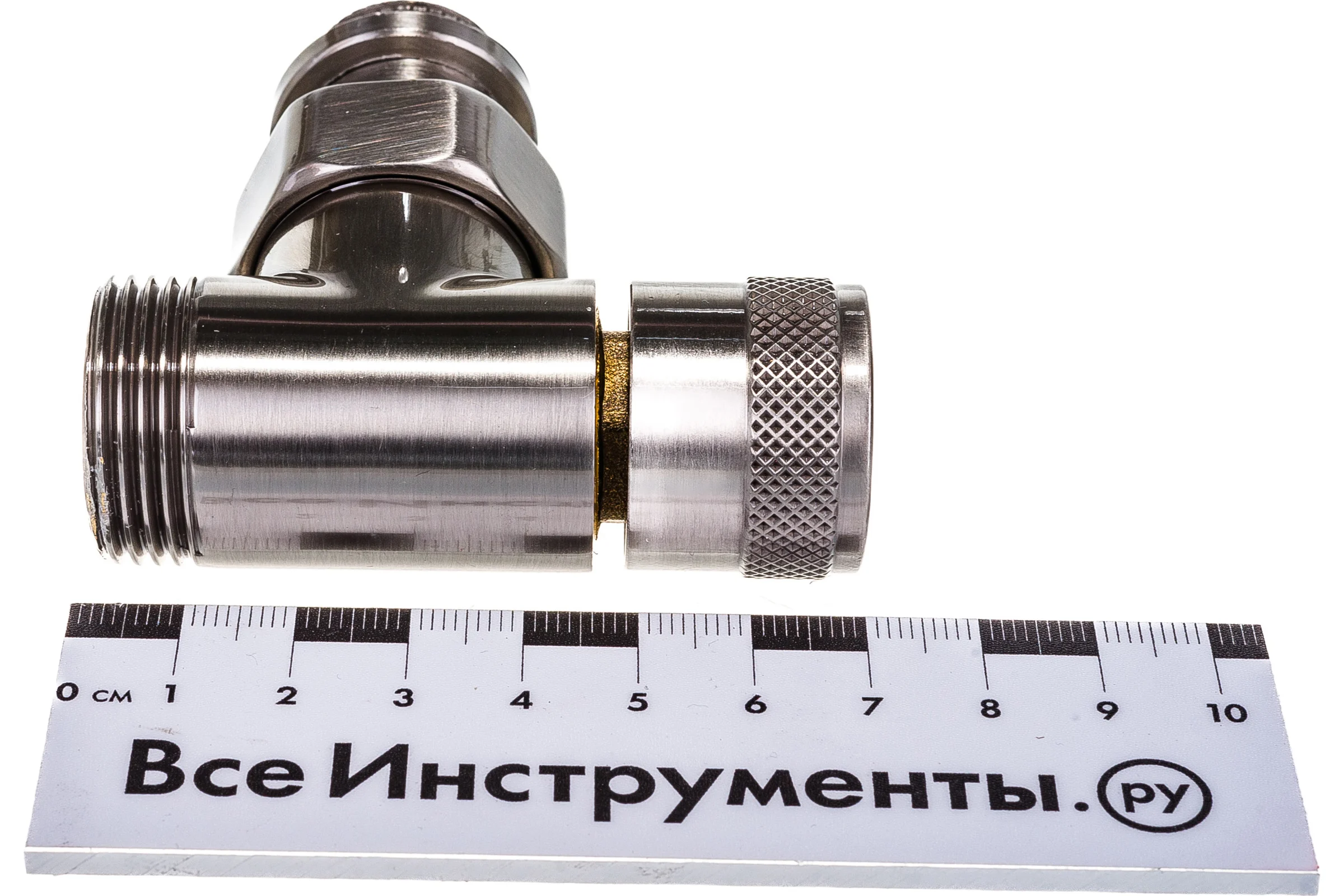 Угловой запорный вентиль SR Rubinetterie Tondera 1/2"х3/4" E, матовый никель 0673-1500NSE0