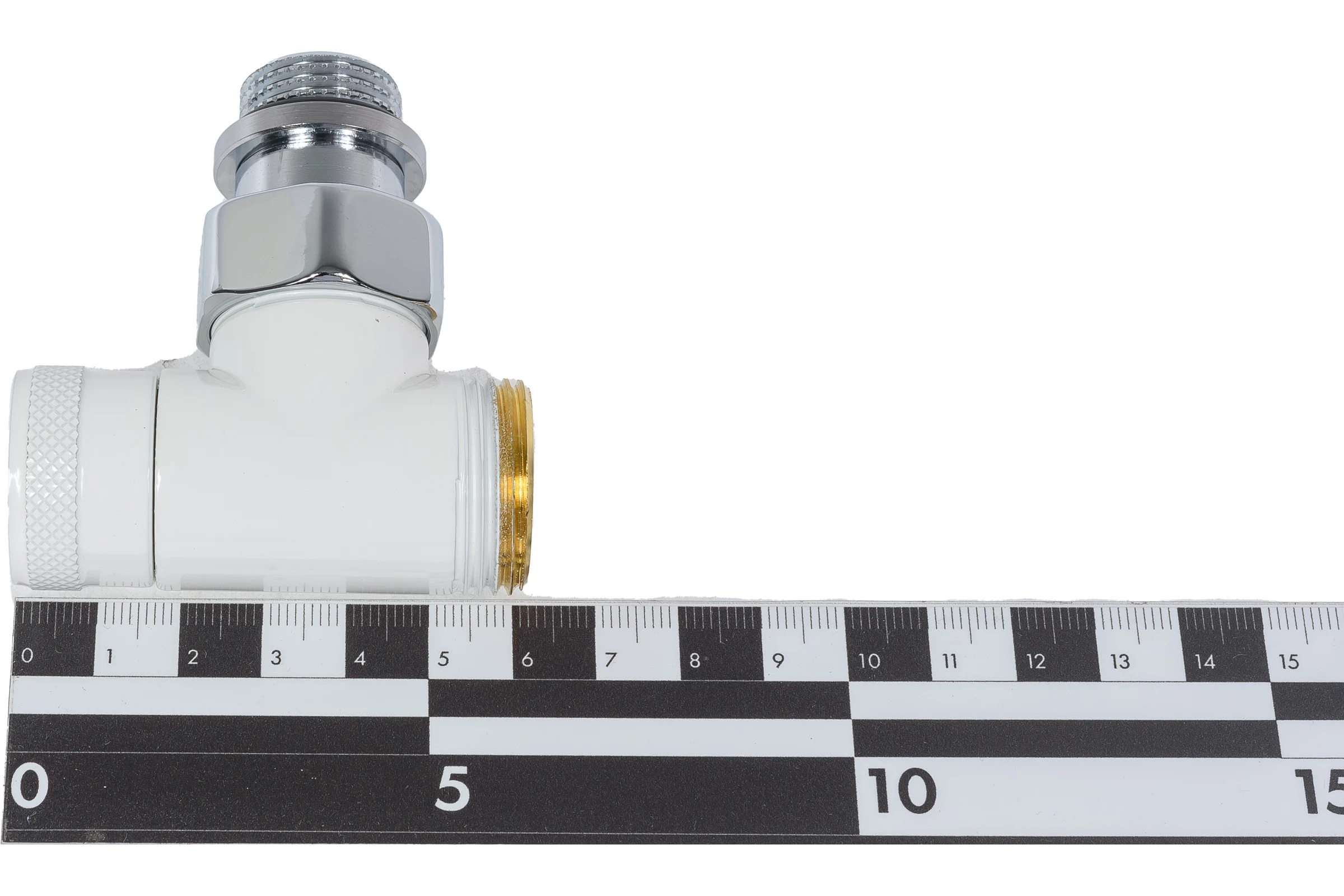 Угловой запорный вентиль SR Rubinetterie Tondera 1/2"х3/4" E, белый 0673-1500VCEA