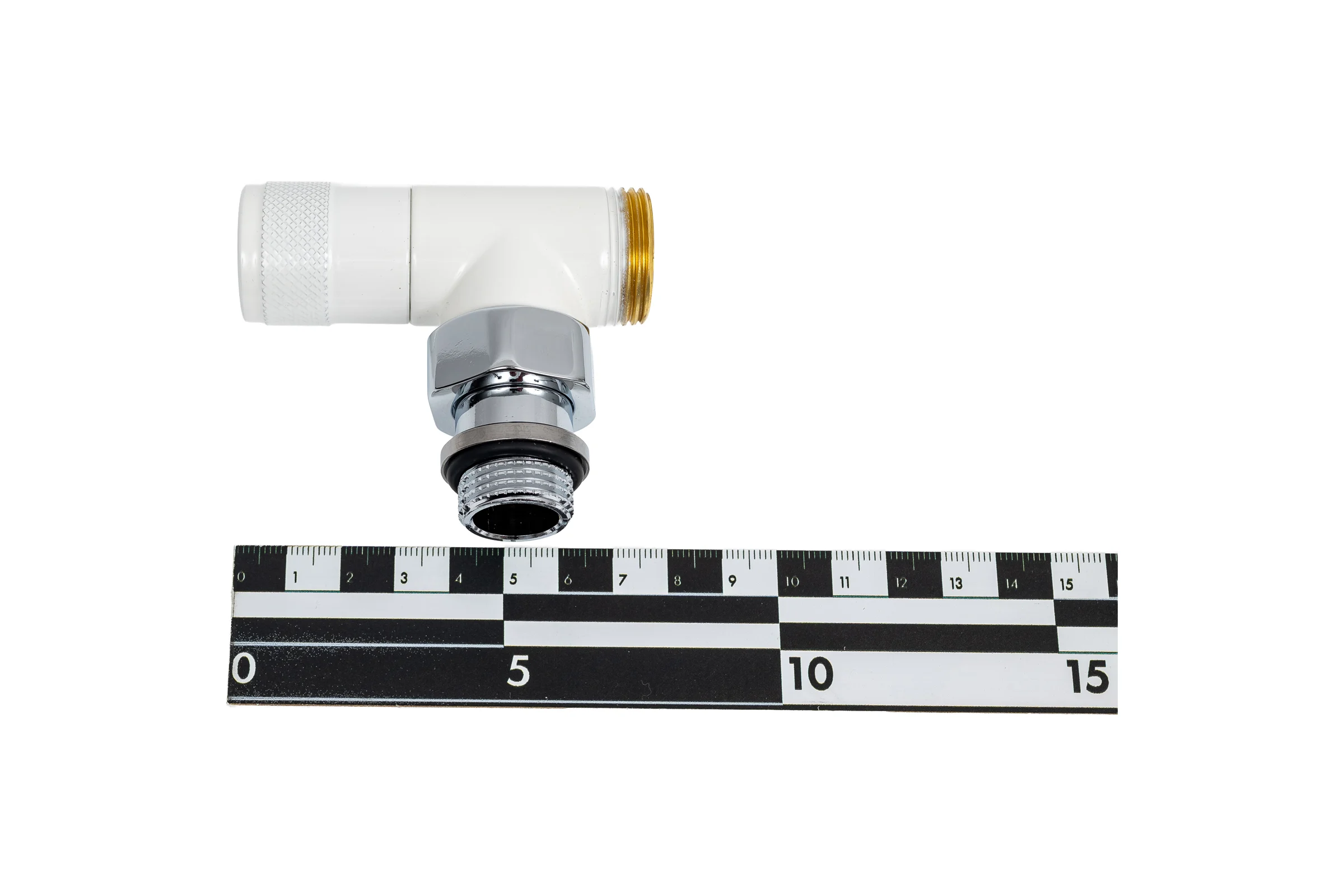 Угловой вентиль SR Rubinetterie Tondera ручная регулировка, 1/2"х3/4" E, белый 0623-1500VCEA