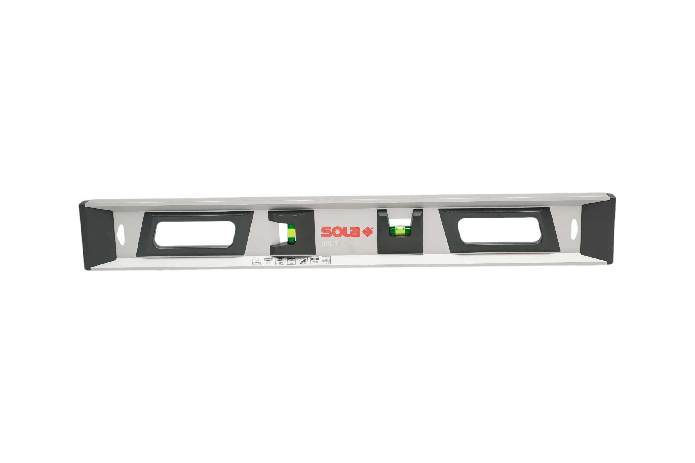 Уровень SOLA HPL 75, L=75 см, 2 глазка, прецизионный 01711001