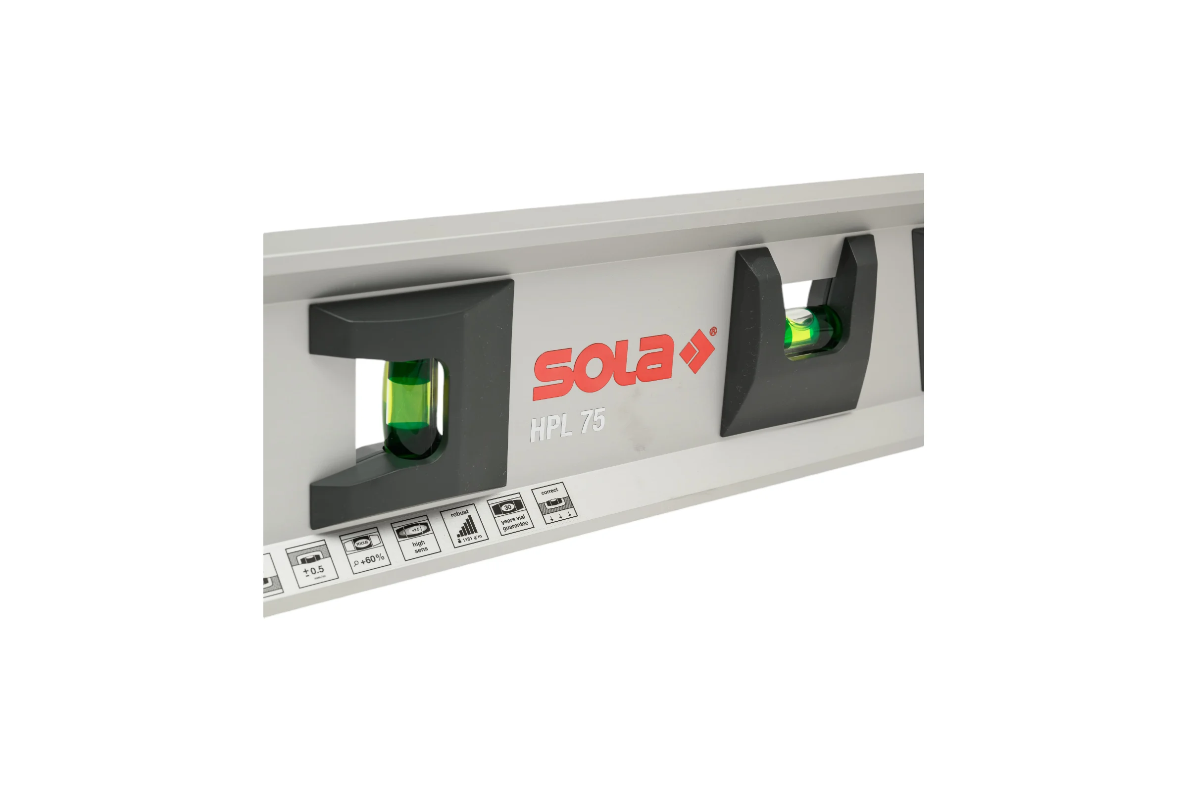 Уровень SOLA HPL 75, L=75 см, 2 глазка, прецизионный 01711001