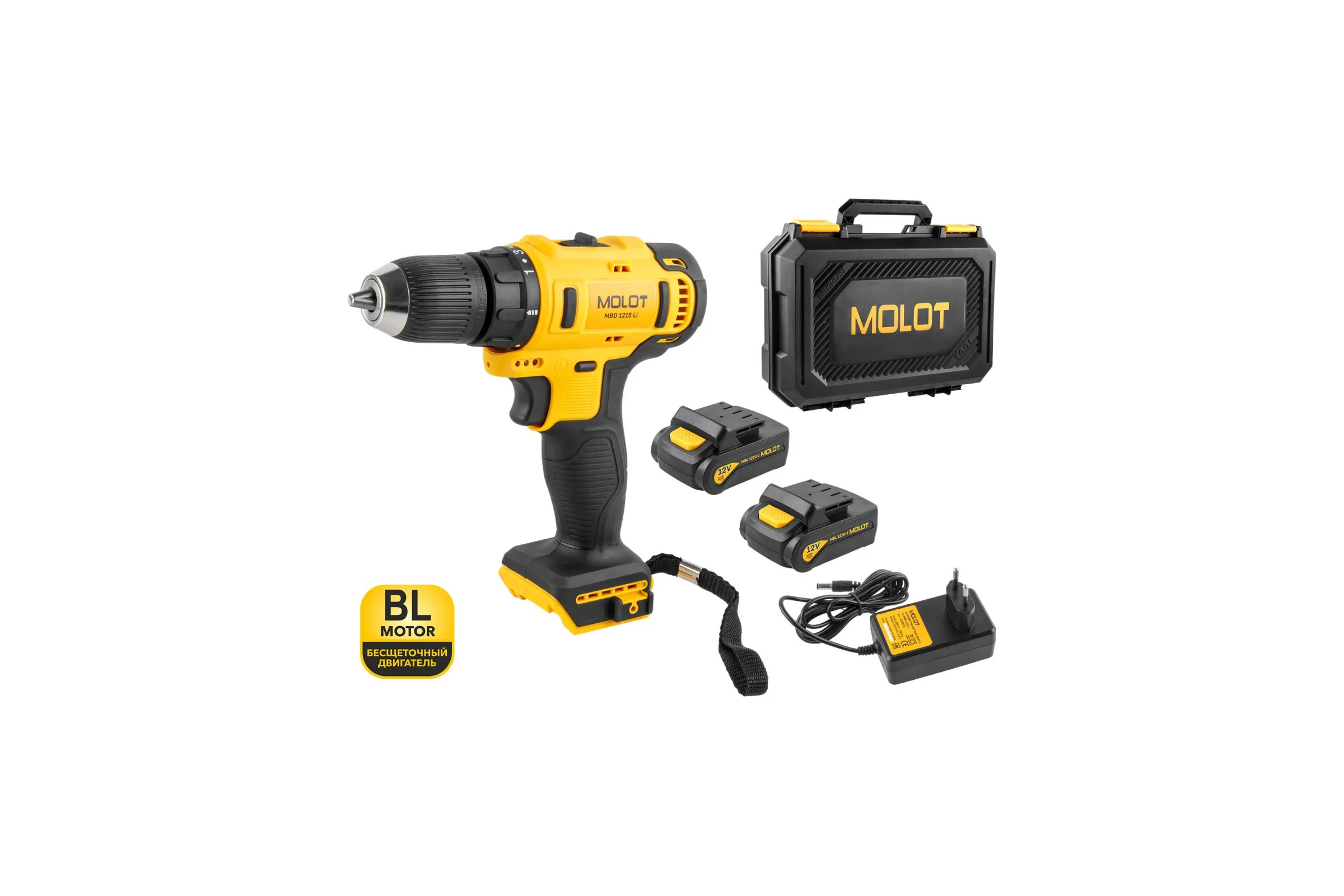 Аккумуляторная дрель-шуруповерт MOLOT MBD 1215 Li в чемодане 1335568