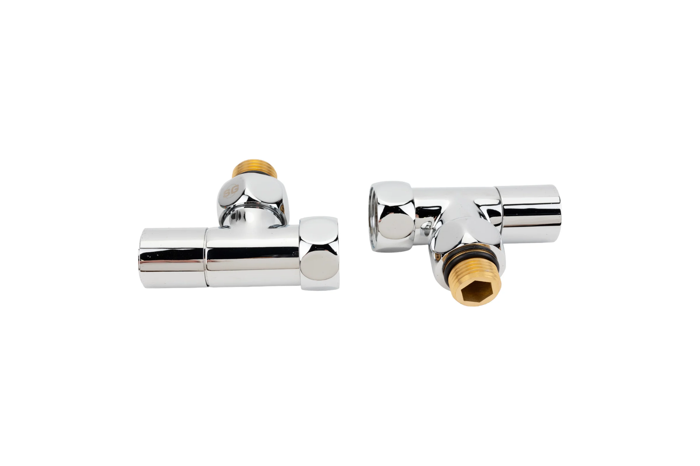 Угловой кран-вентиль SG, ручка колпак, хром, 3/4х1/2 г/ш, 2 шт 8510SCH0405/2