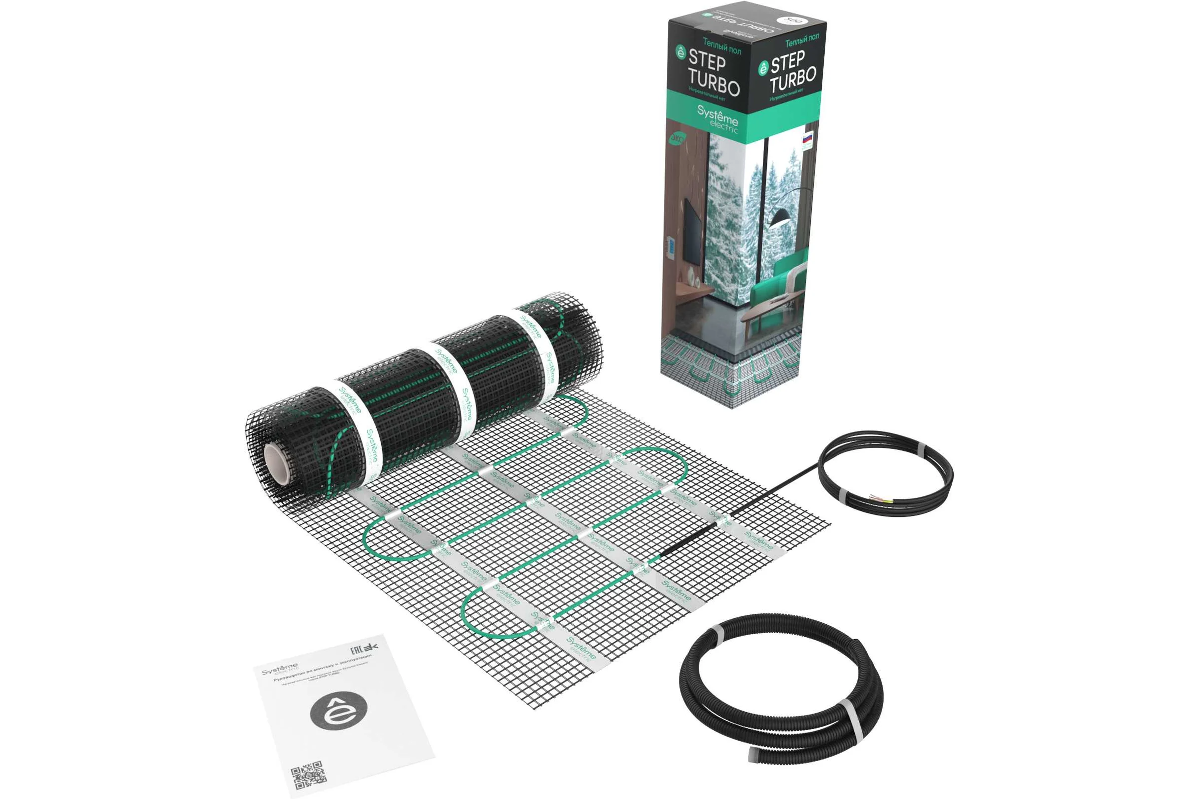 Теплый пол мат нагревательный Systeme Electric STEP TURBO 200 Вт/м2, 1600 Вт, 8 м2 STM200080
