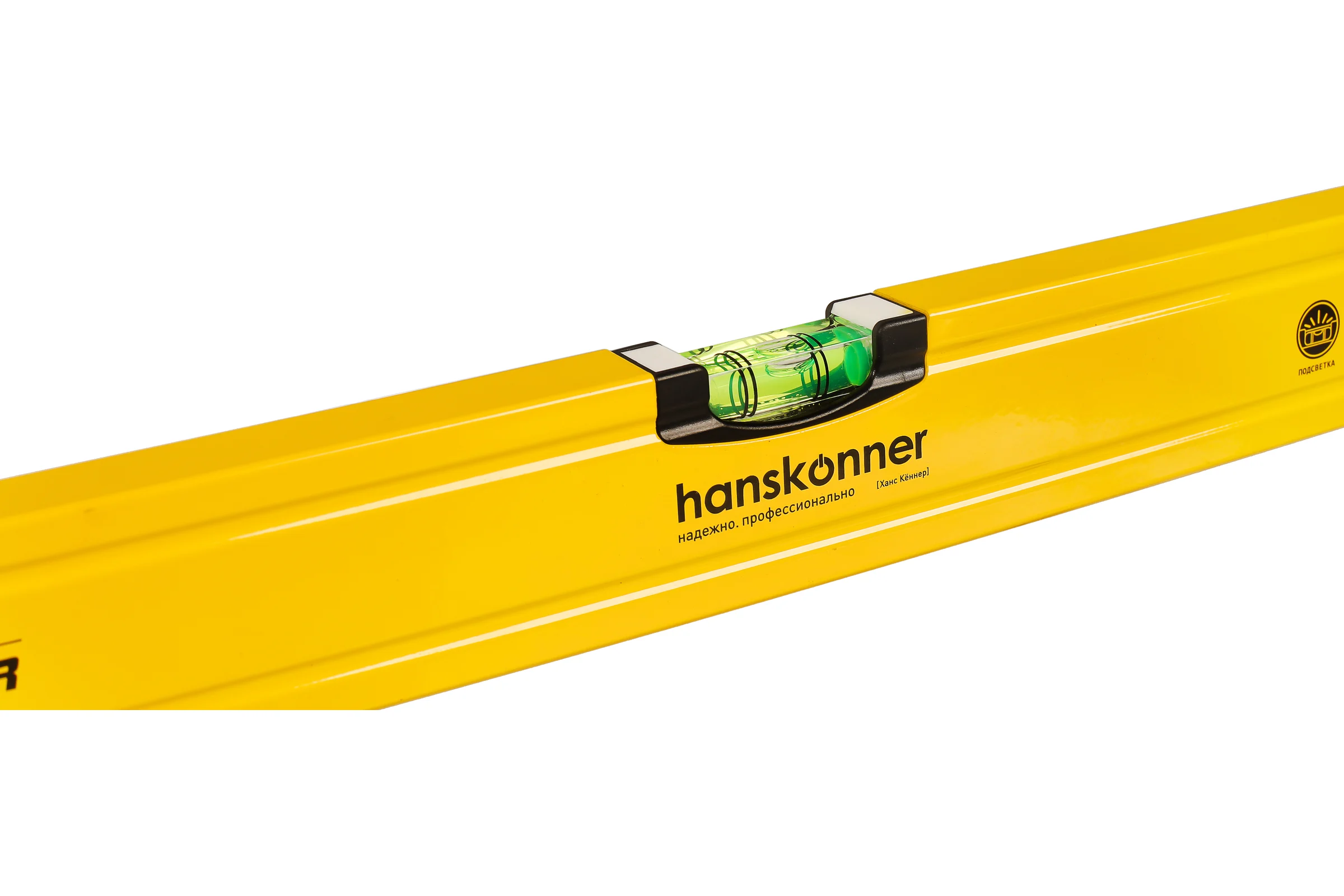 Уровень алюминиевый Hanskonner 1000 мм, 3 колбы (одна светится), 0.5 мм/м HK2015-05-1000