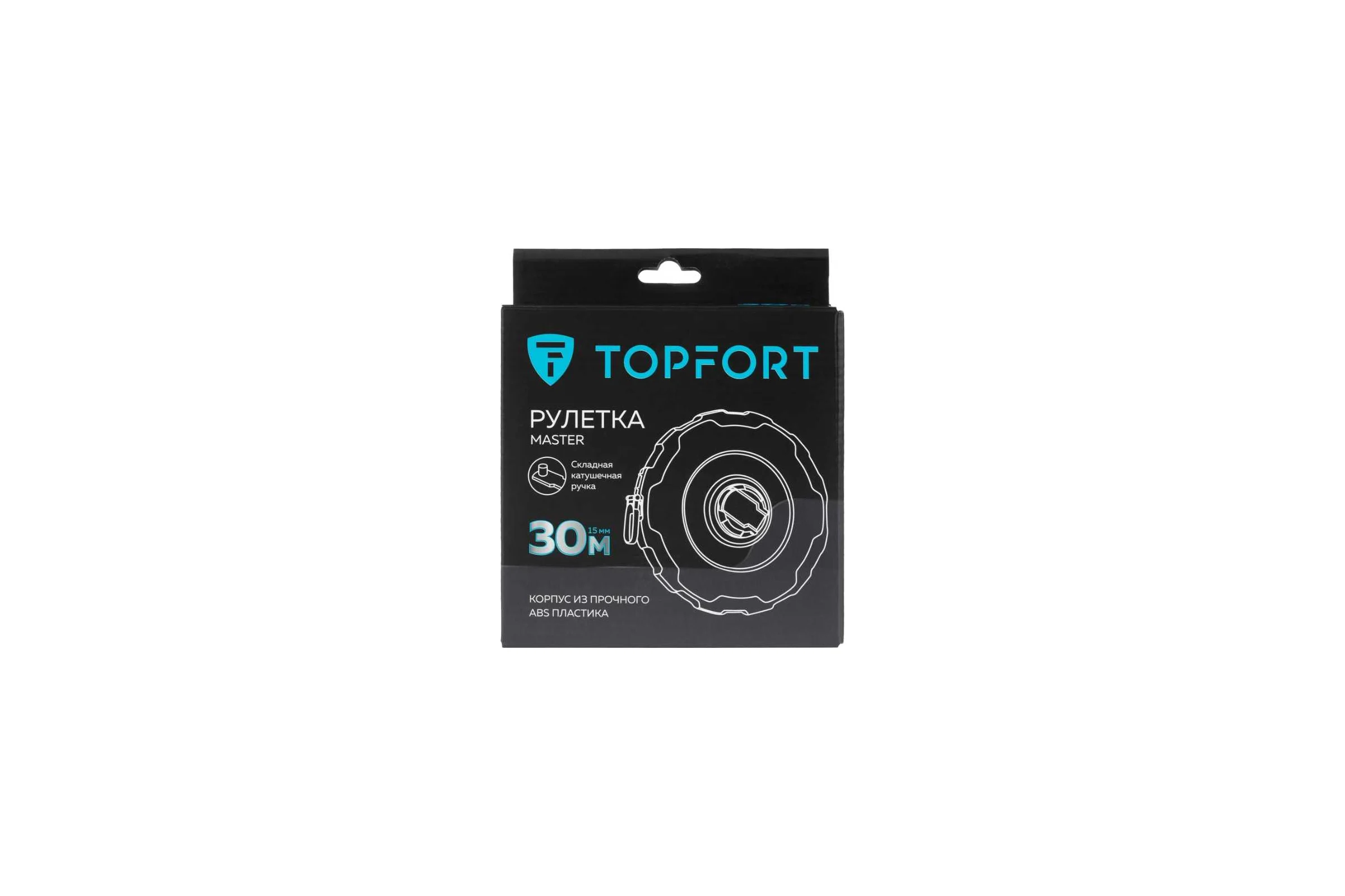 Рулетка TOPFORT MASTER 30мх12,5мм, пластиковый корпус, металл 2019130