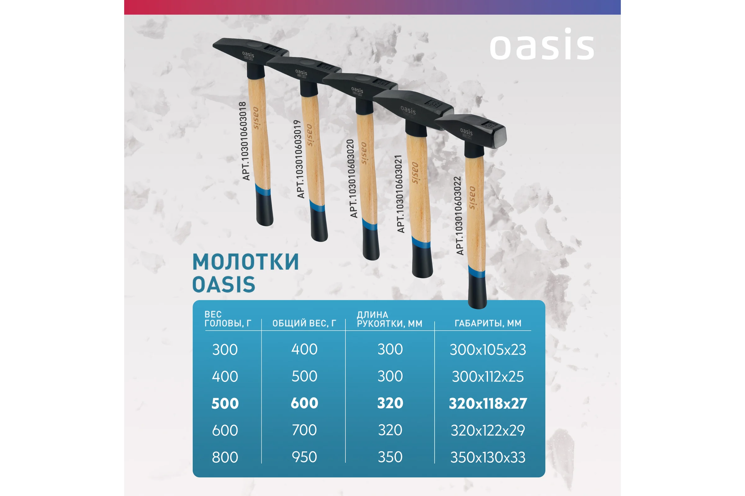 Слесарный молоток OASIS с деревянной рукояткой и защитным кожухом 500 г 103010603020