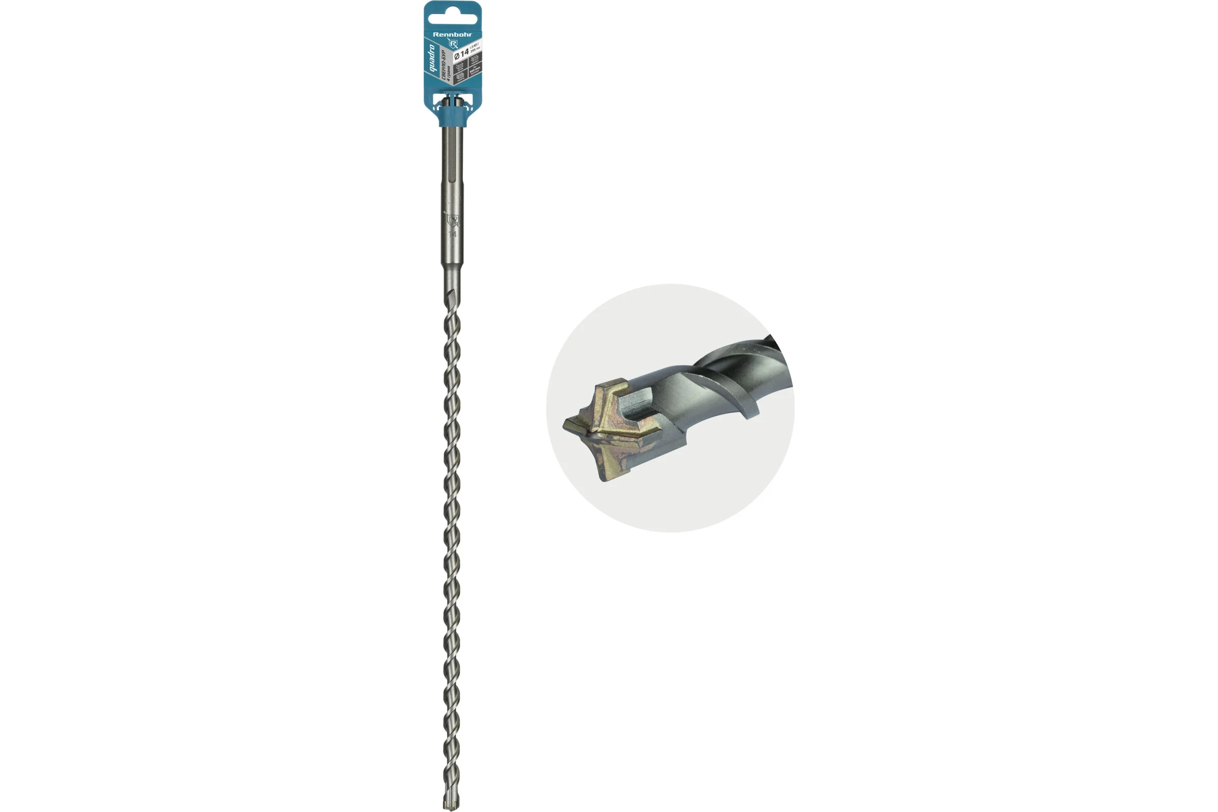 Бур по бетону RENNBOHR Quadro SDS-Max 4 грани 14x540/395 мм 721454