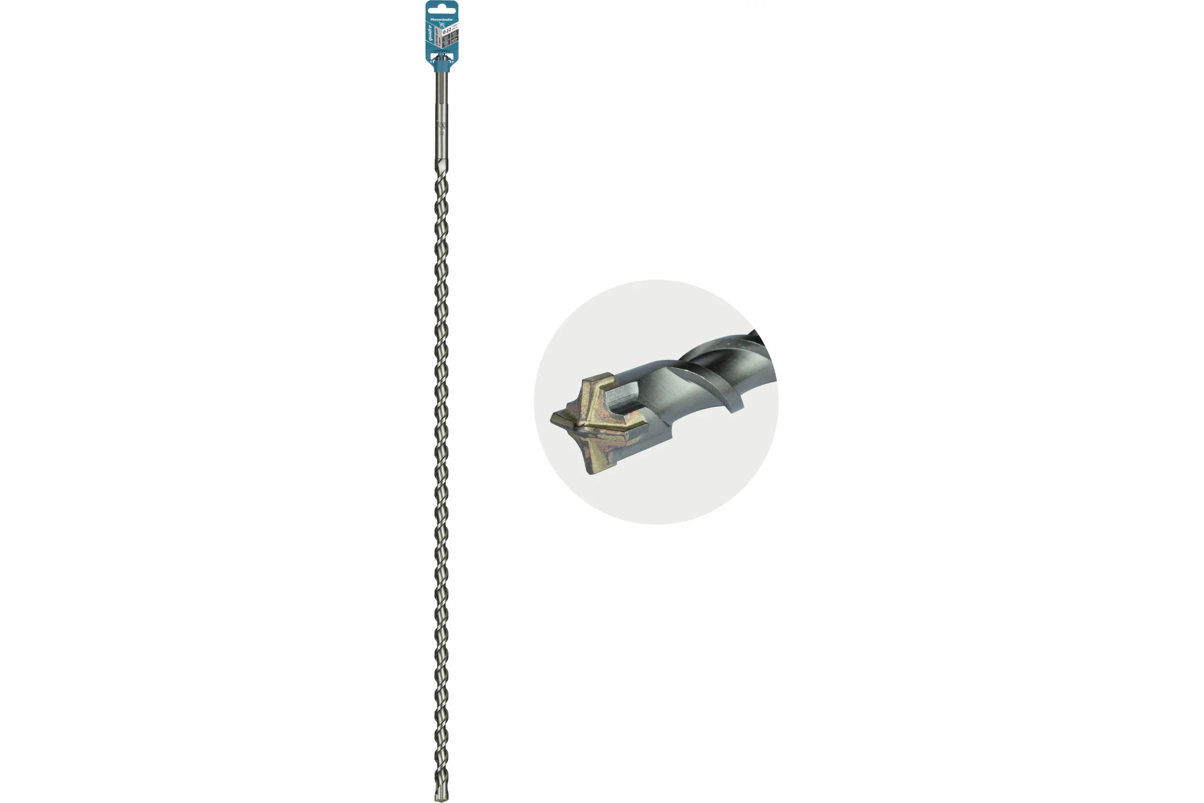 Бур по бетону RENNBOHR Quadro SDS-Max 4 грани 22x1000/875 мм 722210