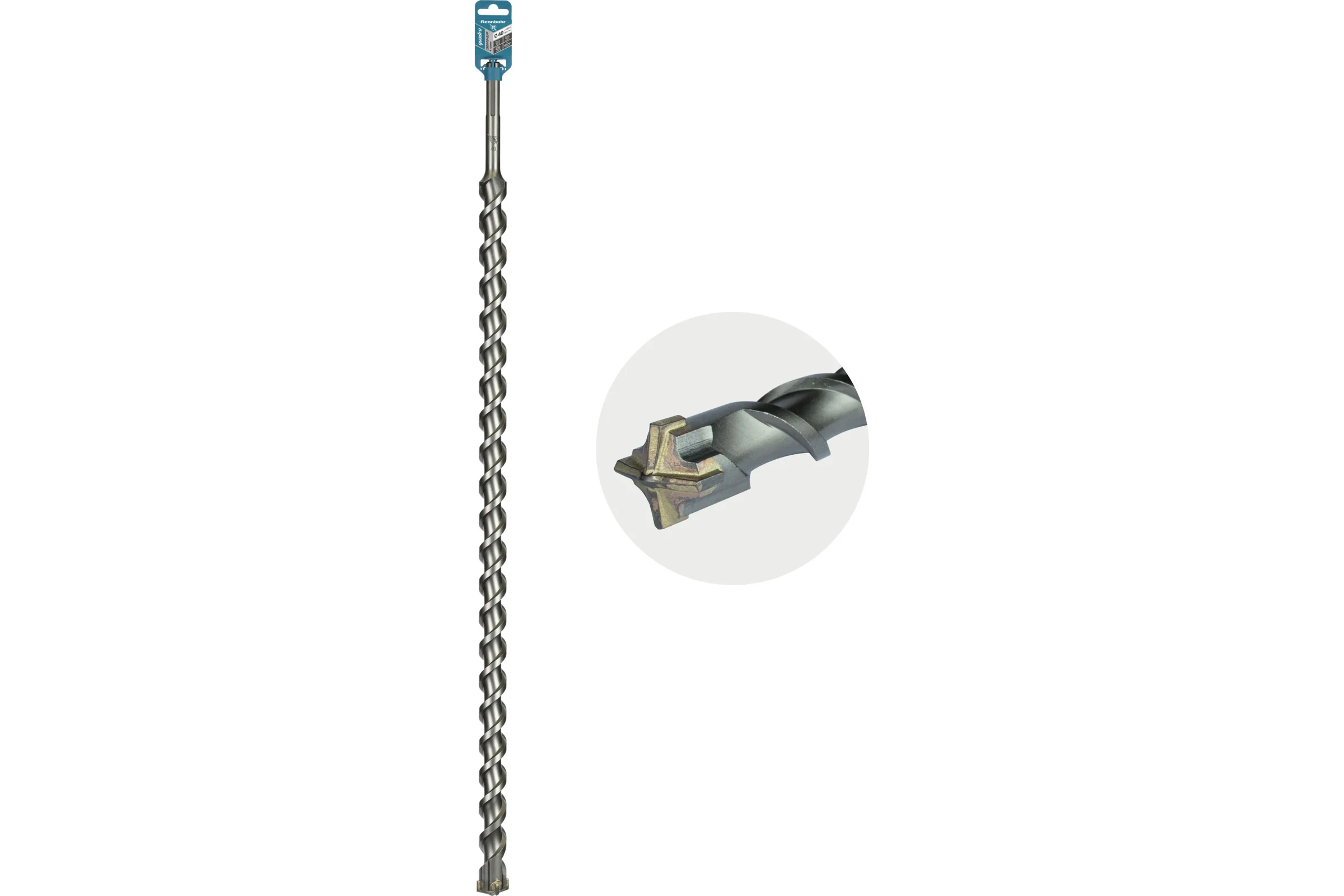 Бур по бетону RENNBOHR Quadro SDS-Max 4 грани 40x1000/865 мм 724010
