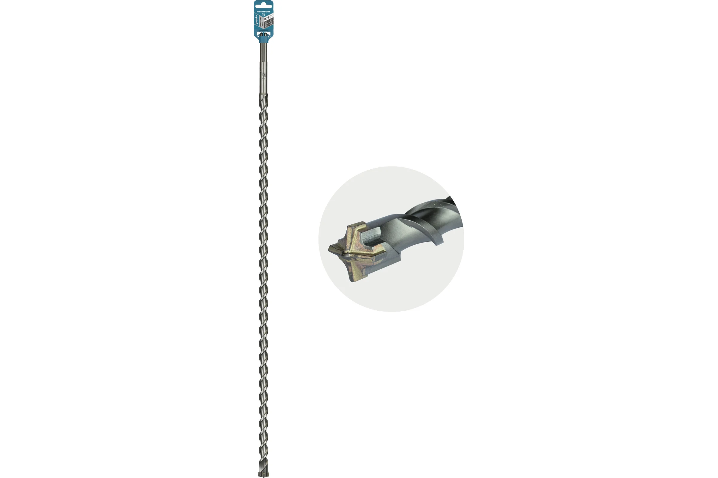 Бур по бетону RENNBOHR Quadro SDS-Max 4 грани 25x1000/875 мм 722510