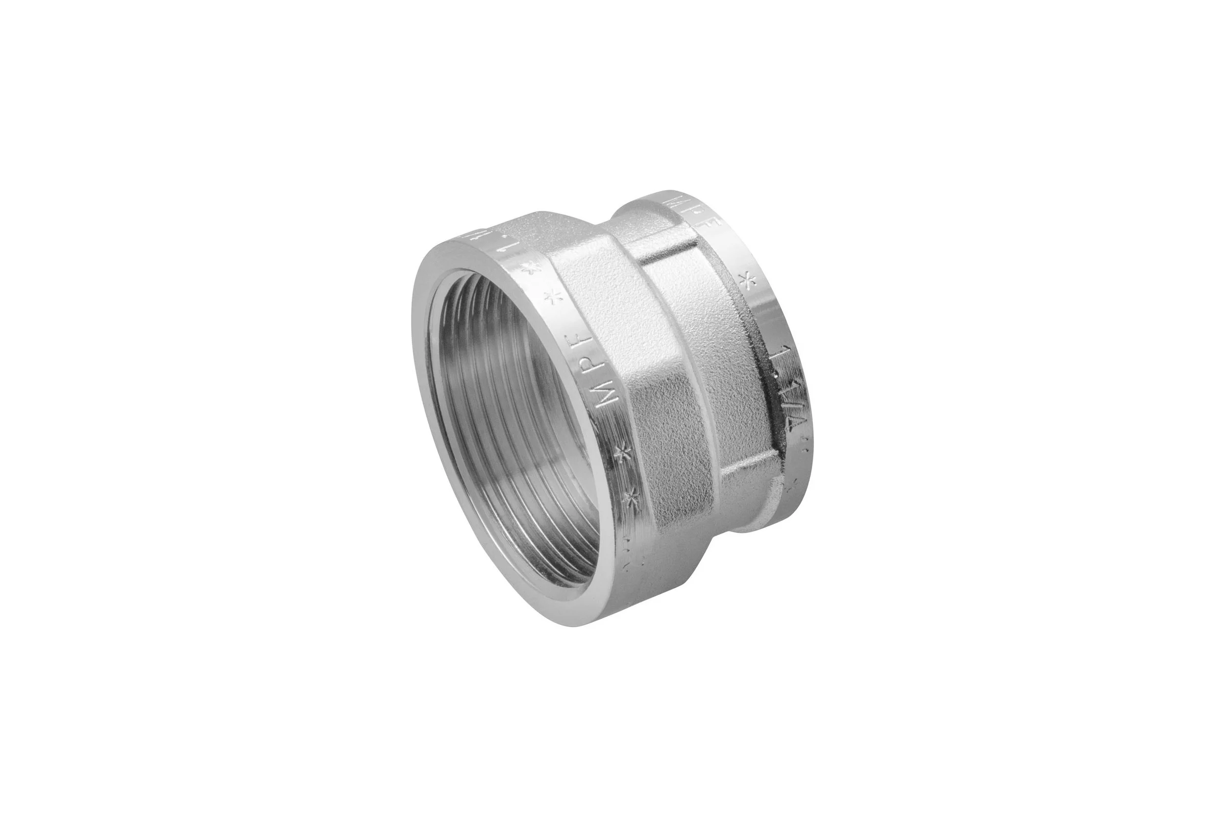 Муфта переходная MPF 1.1/2" х 1.1/4" латунная никелированная внутренняя резьба ИС.072156