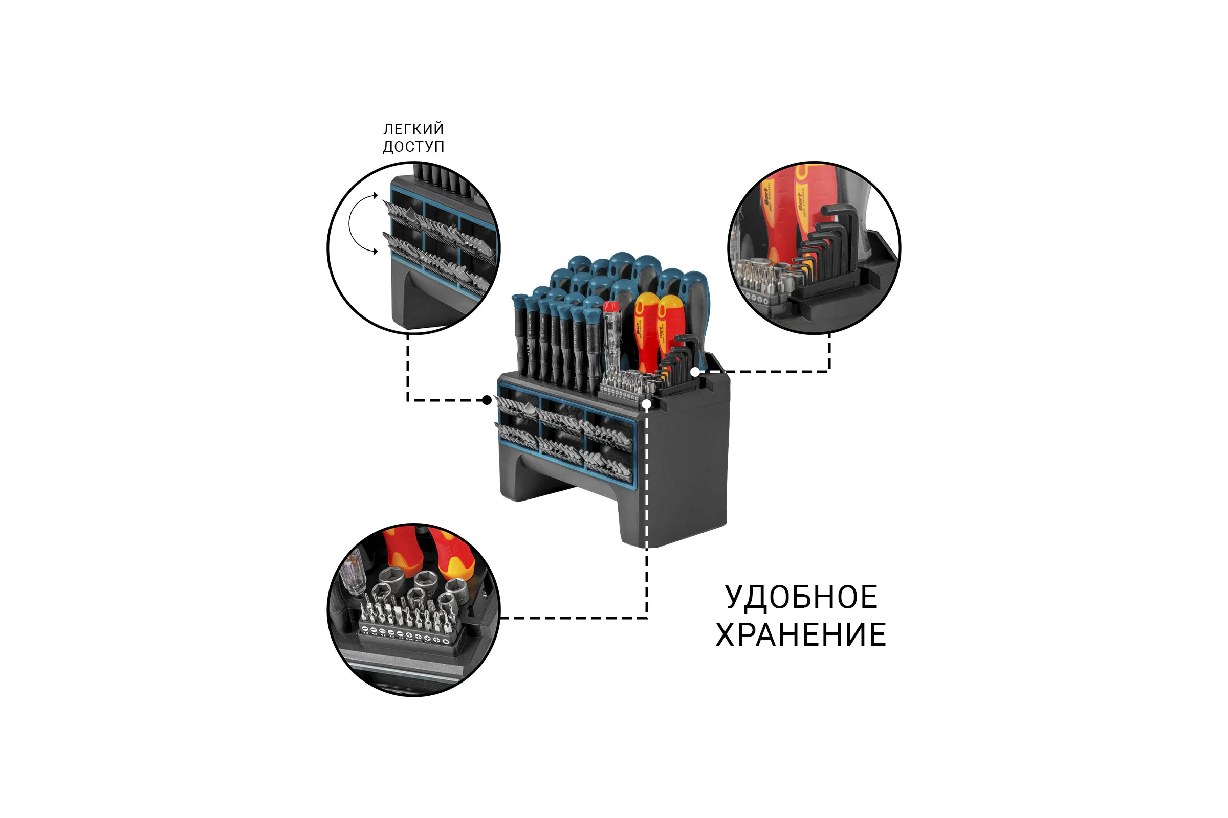 Набор ручного инструмента BORT BTK-114 93418538