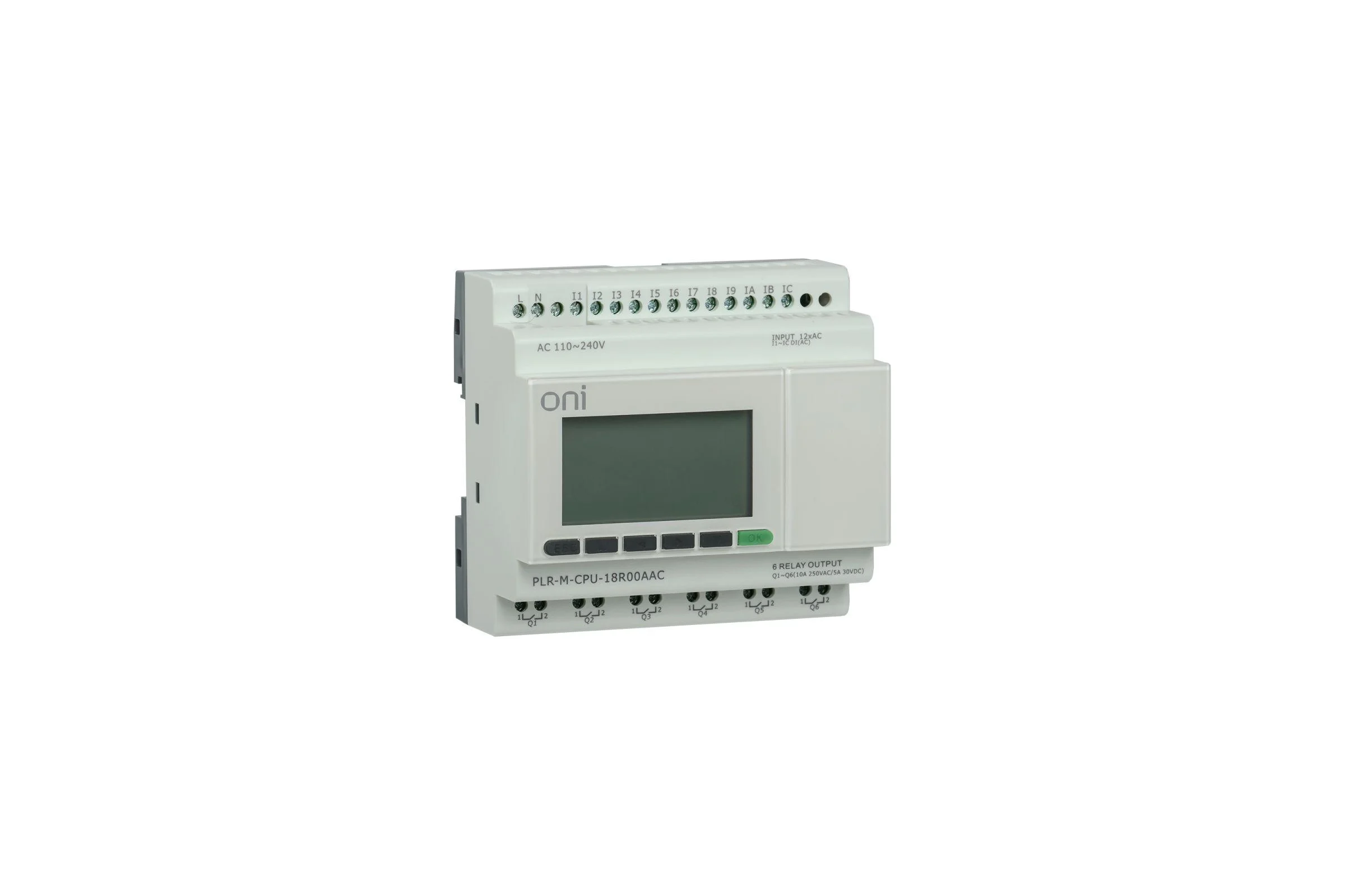 Программируемый контроллер ONI логистический ПЛК PLR-M. CPU DI12/DO06 220В AC PLR-M-CPU-18R00AAC